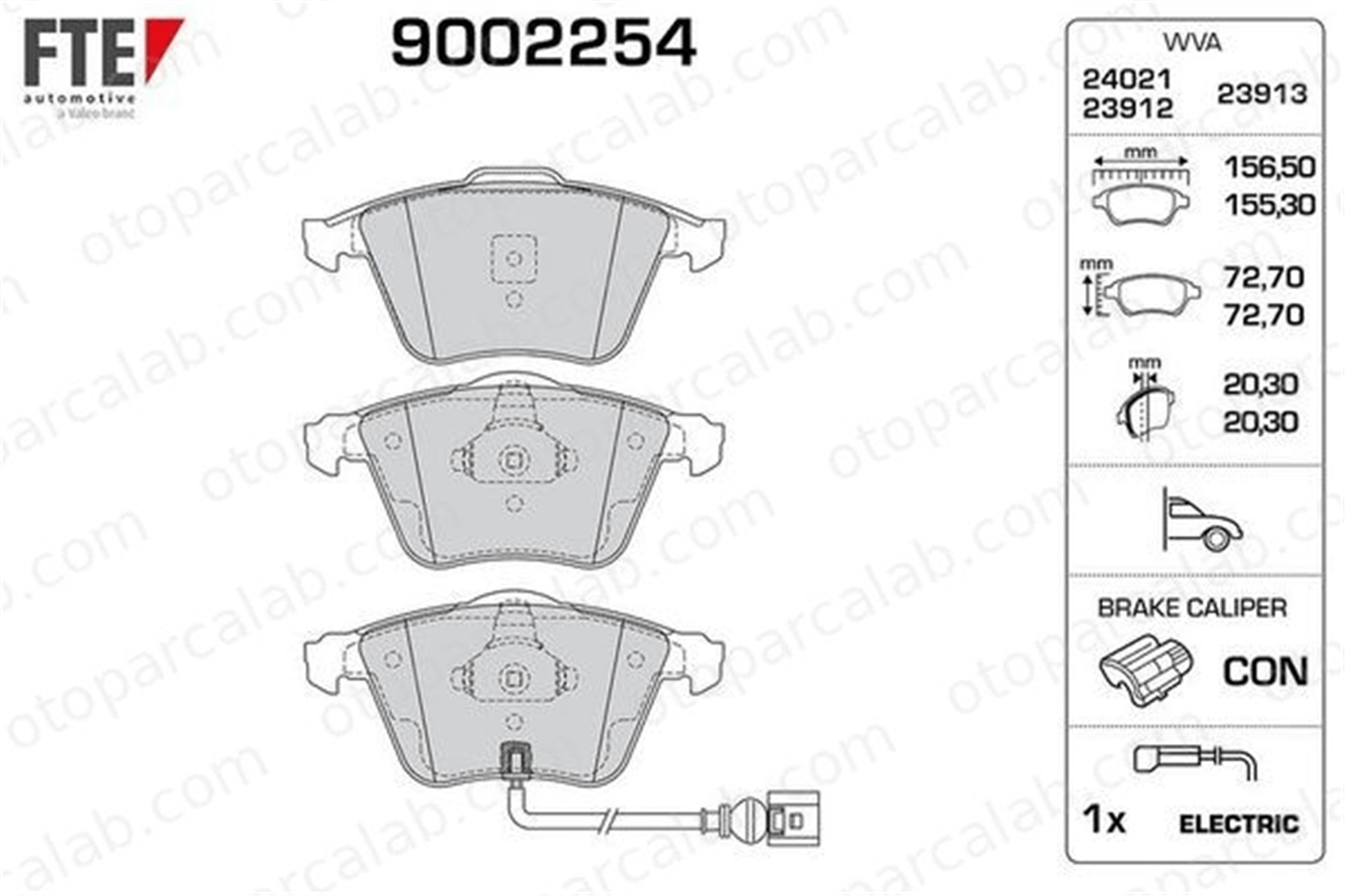 FTE 9002254 Fren Disk Balata Ön VW GOLF VI GOLF VI Cabrio 8J0698151A 8J0698151F