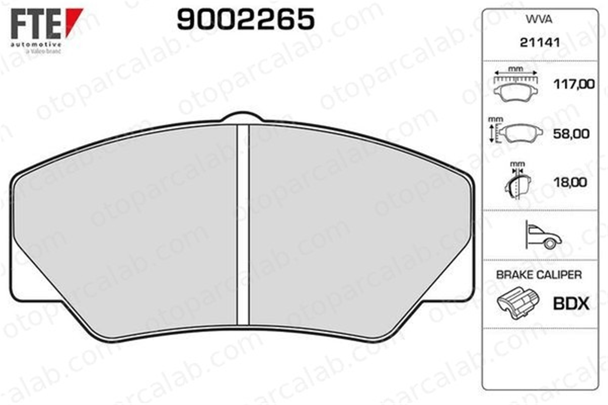 FTE 9002265 Fren Disk Balata Ön FORD TRANSIT Minibüs/Otobüs TRANSIT Panelvan/Van 1619209 5023486