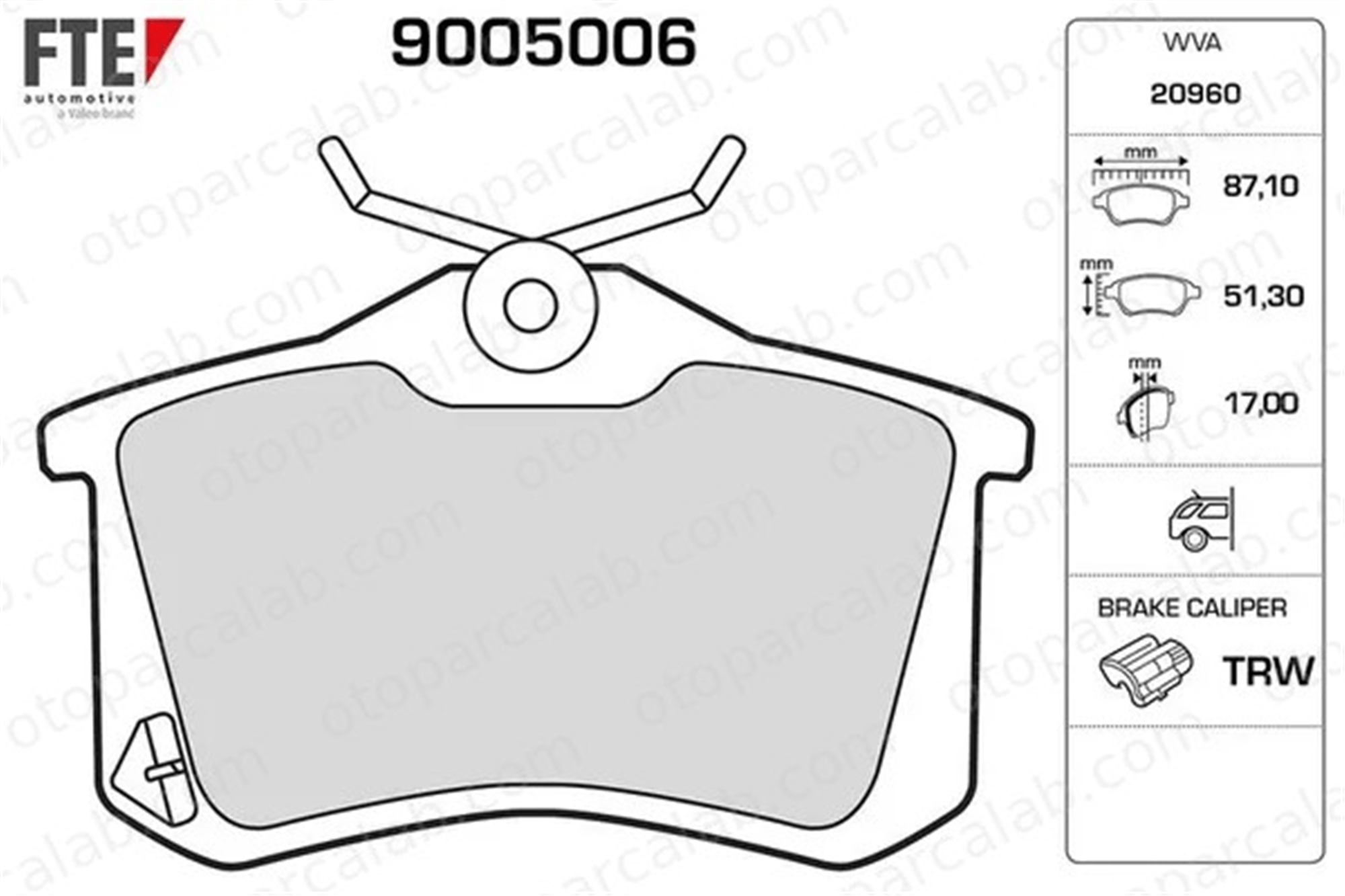 FTE 9005006 Fren Disk Balata Arka SEAT LEON AUDI A6 C5 Avant 1J0698451H 1K0698451J