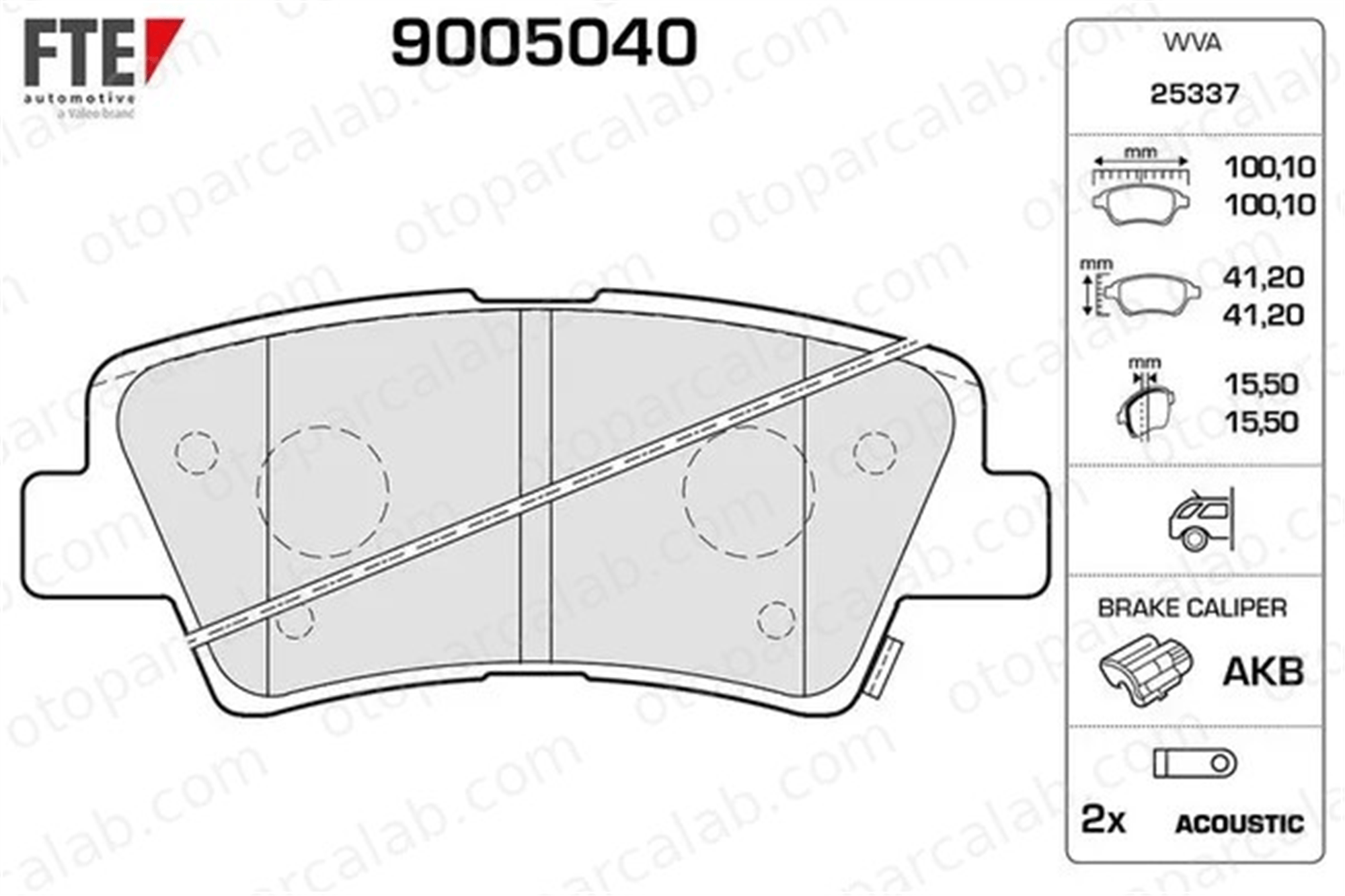 FTE 9005040 Fren Disk Balata Arka HYUNDAI TUCSON SSANGYONG TIVOLI 583023KA31 583021RA30
