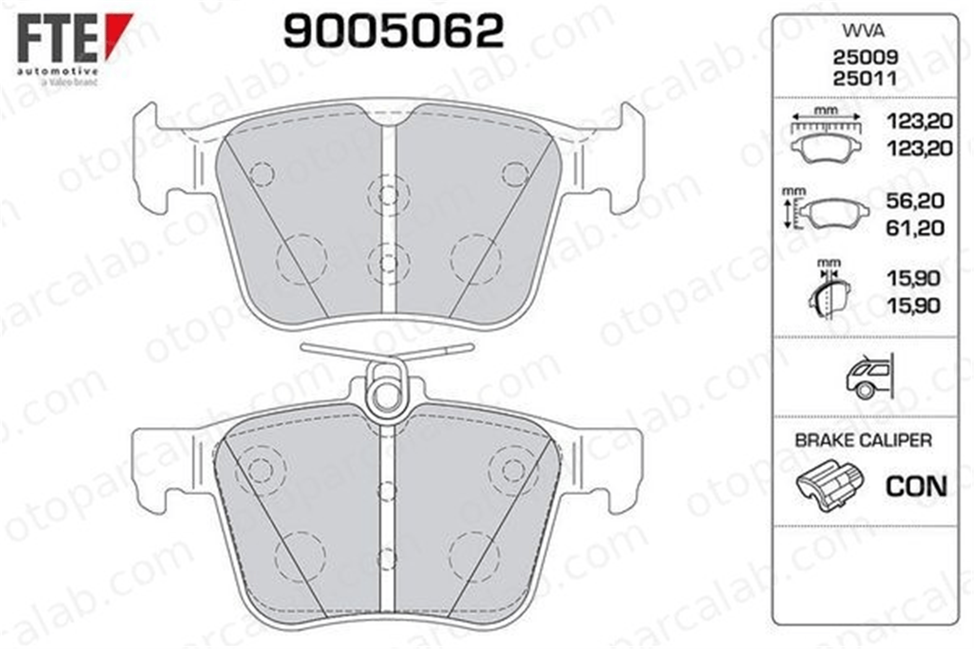 FTE 9005062 Fren Disk Balata Arka SEAT LEON ST VW GOLF VII 3Q0698451F 8V0698451D