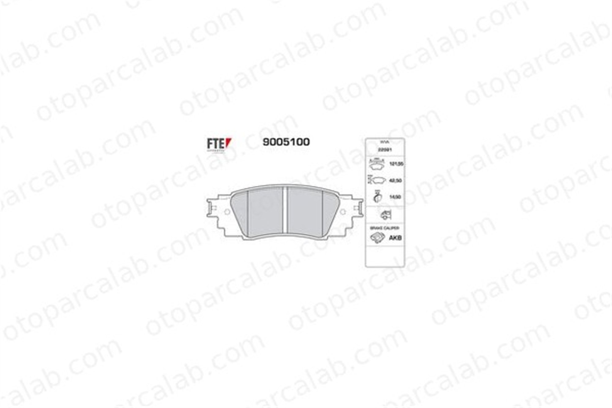 FTE 9005100 Fren Disk Balata Arka TOYOTA C-HR C-HR VAN 446610010 446610011