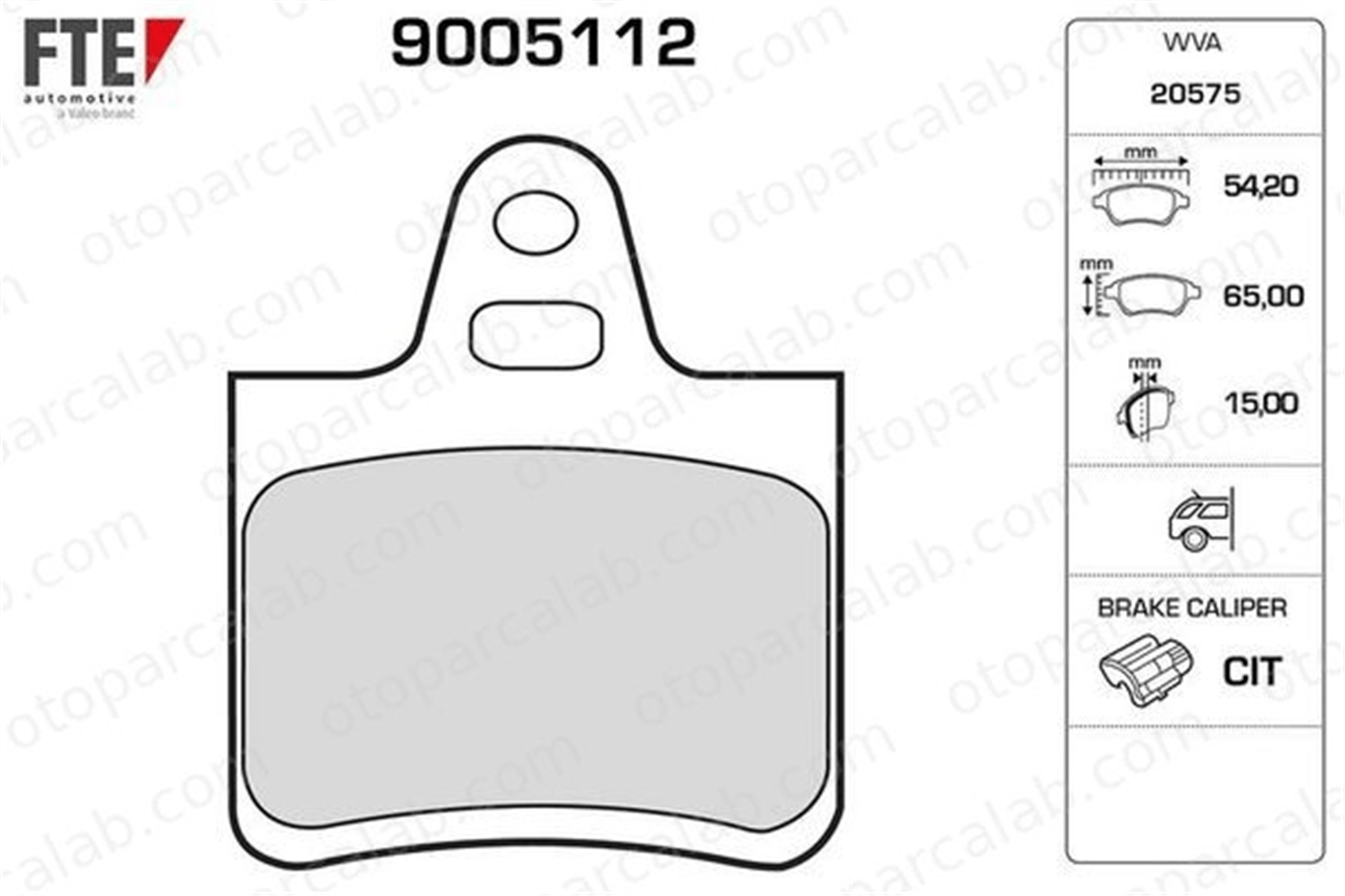 FTE 9005112 Fren Disk Balata Arka CITROËN XANTIA XM 95659642 95667788