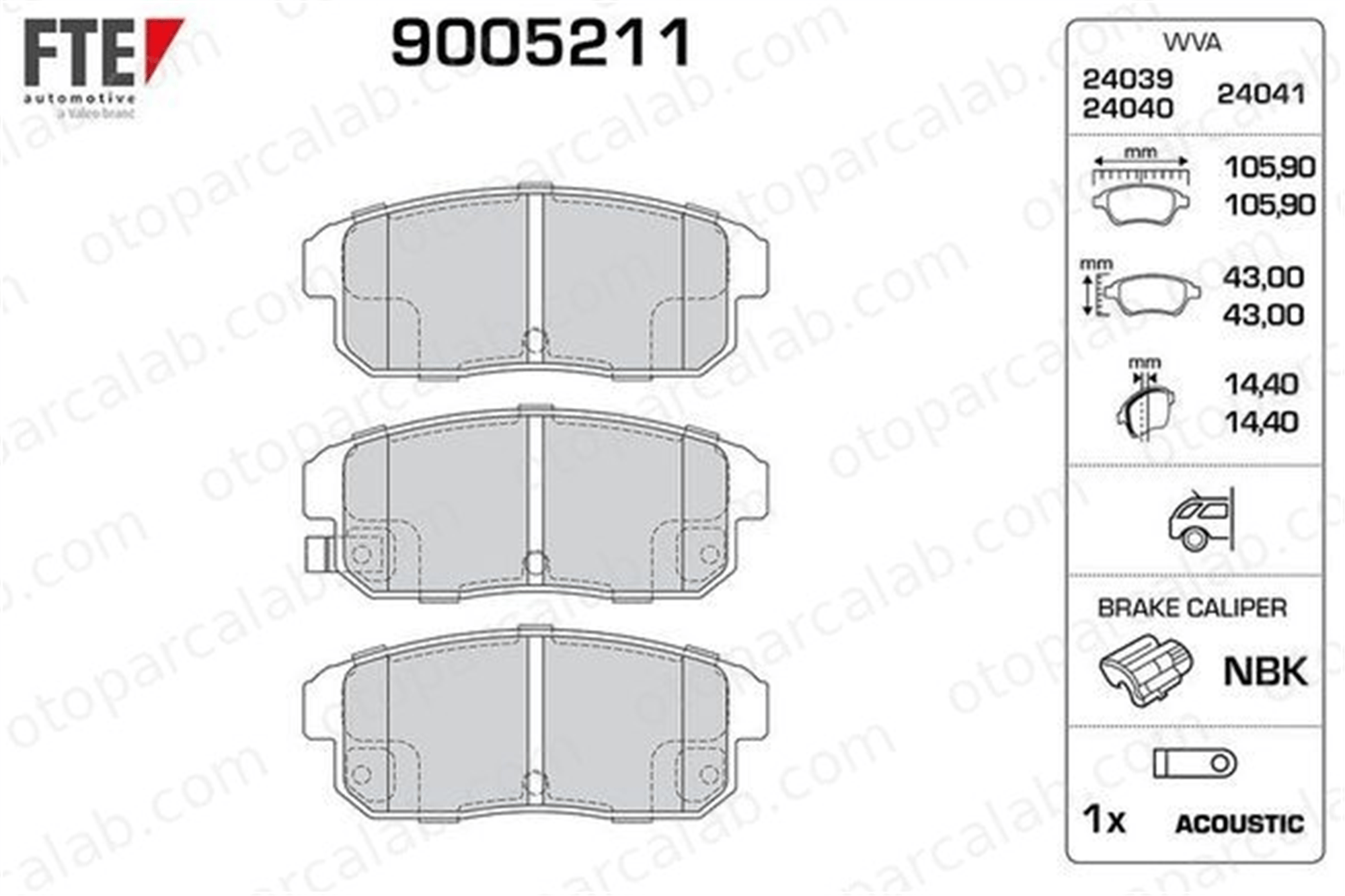 FTE 9005211 Fren Disk Balata Arka MAZDA RX-8 NISSAN CEFIRO III Sedan 5580060J00 5580060J10