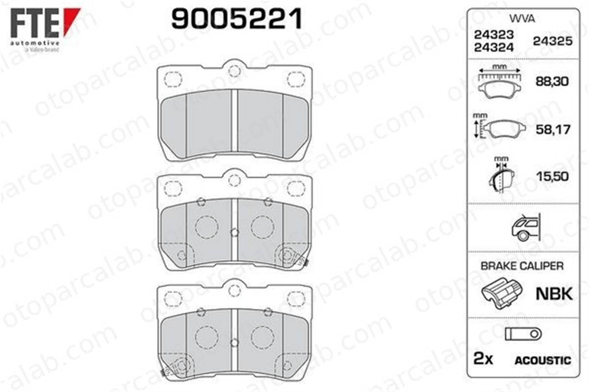 FTE 9005221 Fren Disk Balata Arka LEXUS GS IS II 446622190 446630240