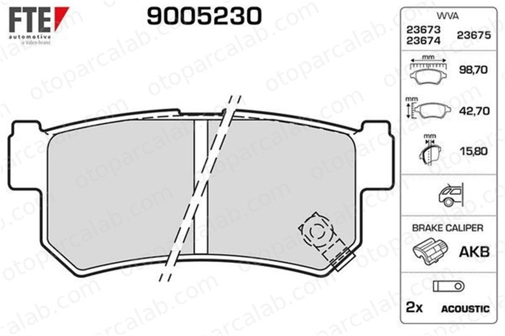 FTE 9005230 Fren Disk Balata Arka SSANGYONG KORANDO REXTON / REXTON II 4841305100 4841305101