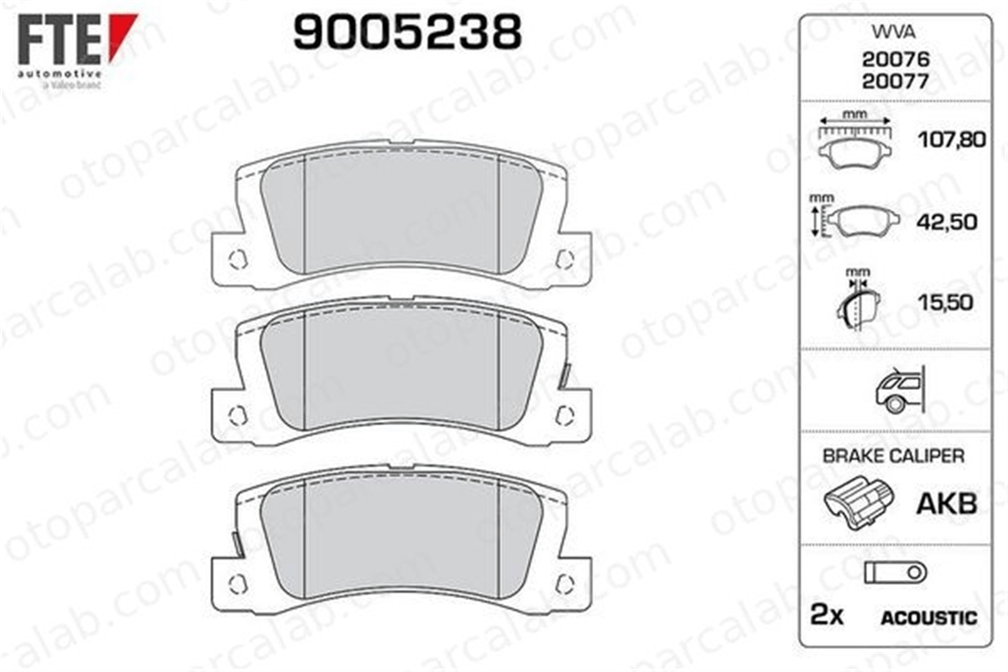 FTE 9005238 Fren Disk Balata Arka TOYOTA CAMRY CELICA Coupe 446612080 446612110