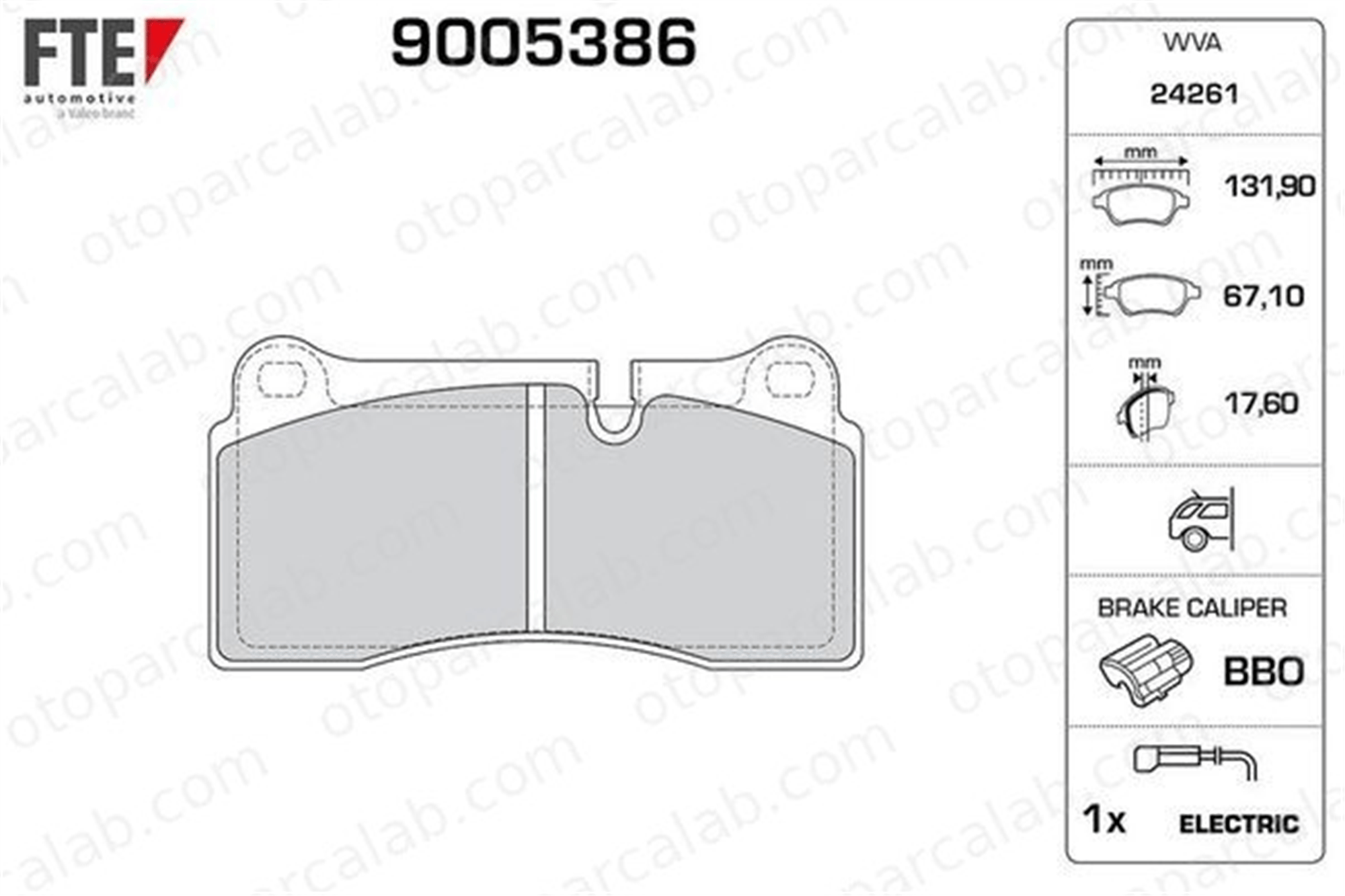 FTE 9005386 Fren Disk Balata Arka AUDI Q7 R8 420698451 420698451B