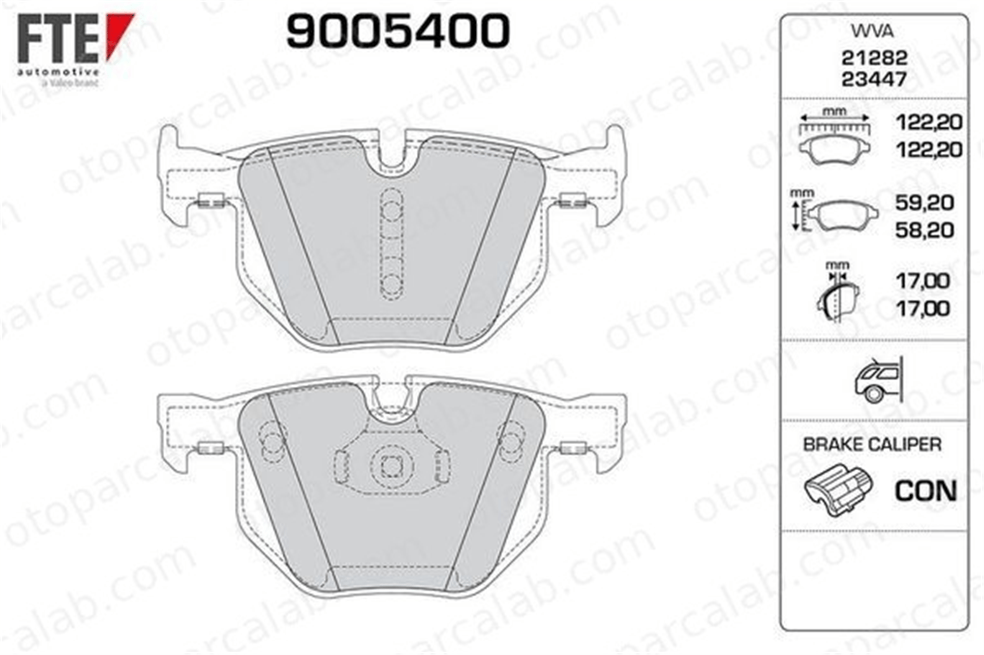 FTE 9005400 Fren Disk Balata Arka BMW X5 X6 34212413040 34212413041