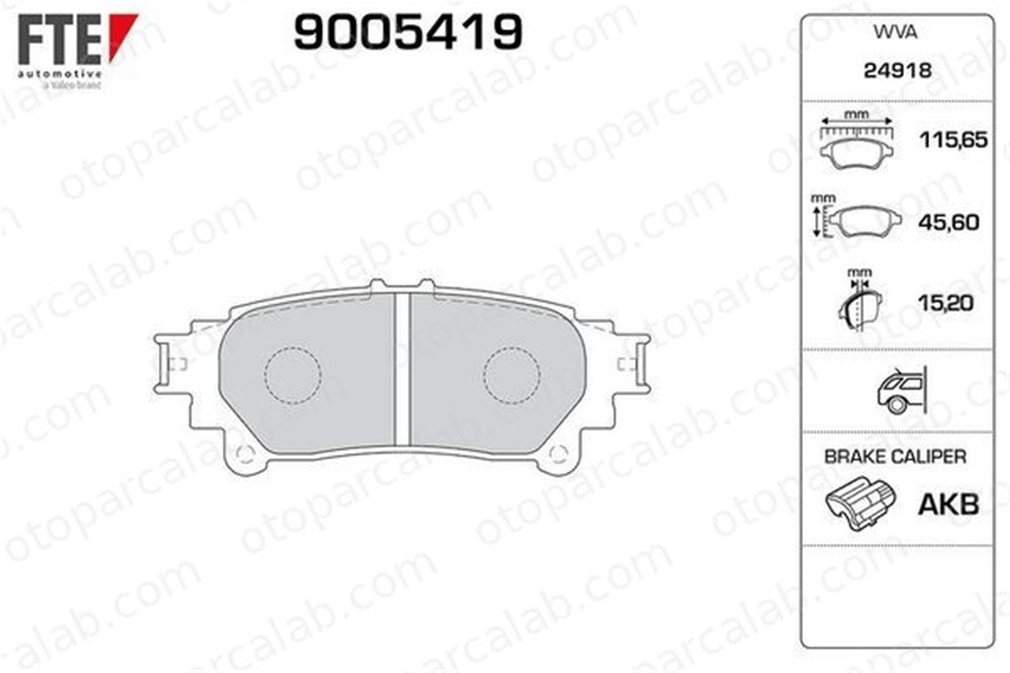 FTE 9005419 Fren Disk Balata Arka LEXUS GS RX 446630290 446647070
