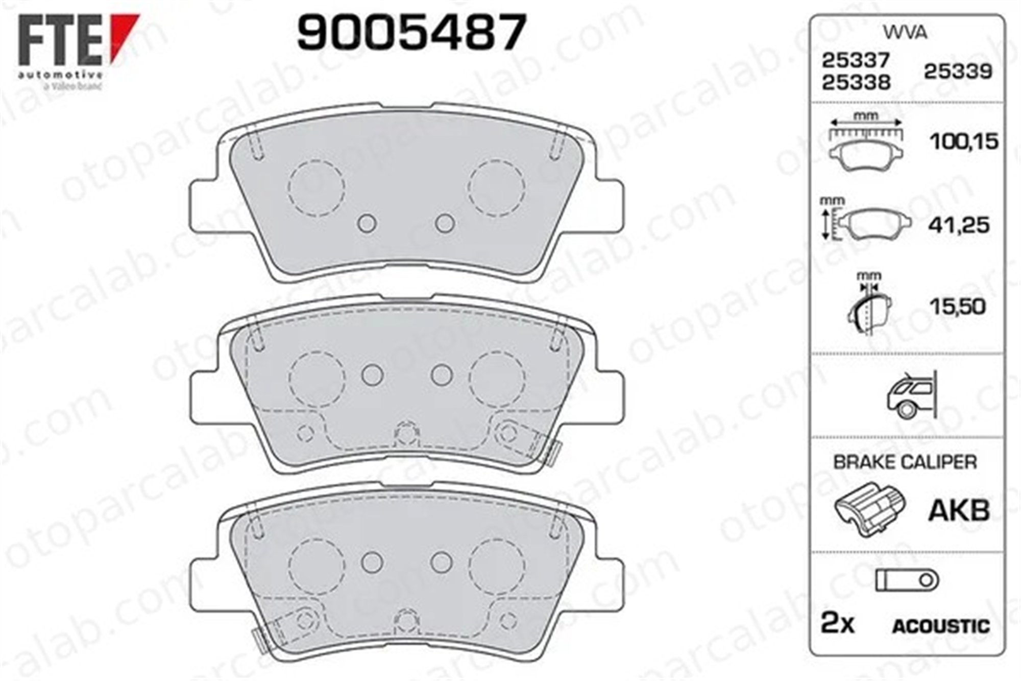FTE 9005487 Fren Disk Balata Arka HYUNDAI TUCSON KIA SPORTAGE IV 48413350B0 581011RA10