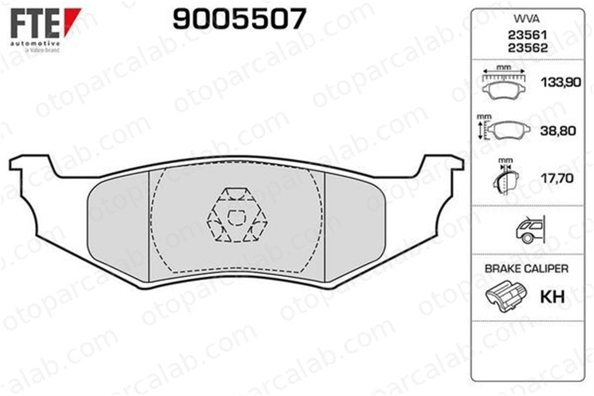 FTE 9005507 Fren Disk Balata Arka CHRYSLER PT CRUISER NEON 518208AA 0518208AA