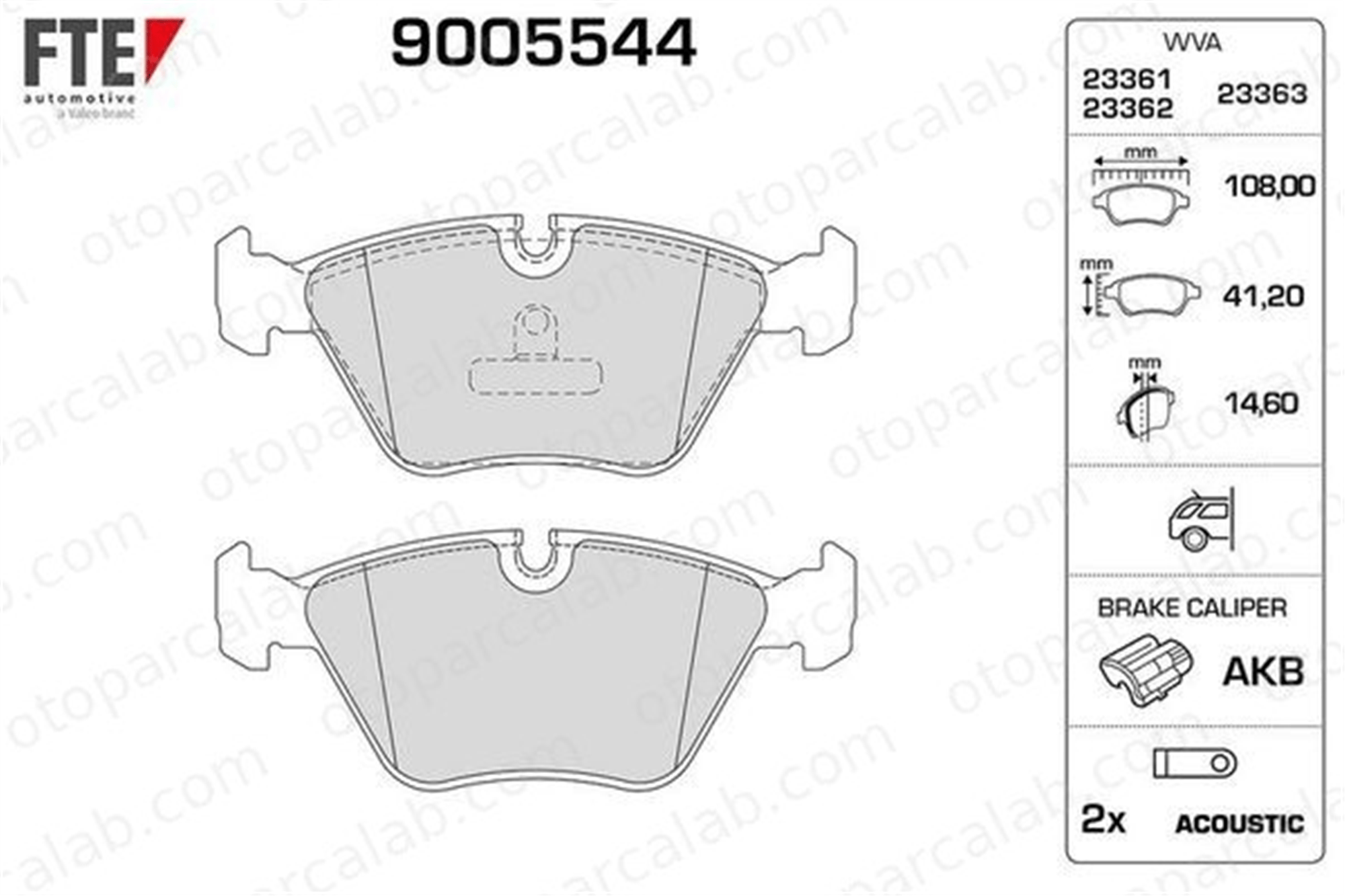 FTE 9005544 Fren Disk Balata Arka CHEVROLET TRANS SPORT CADILLAC SEVILLE 1605939 12510016