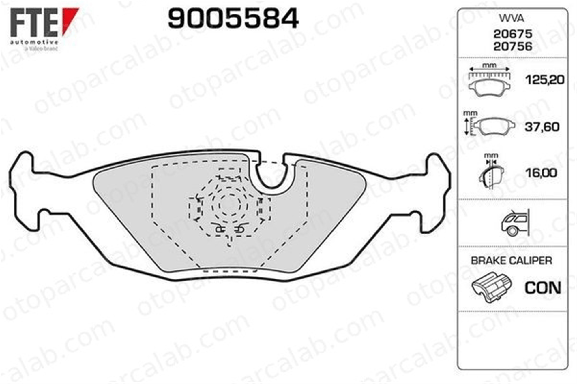 FTE 9005584 Fren Disk Balata Ön BMW 3 5 34211153196 34211153913
