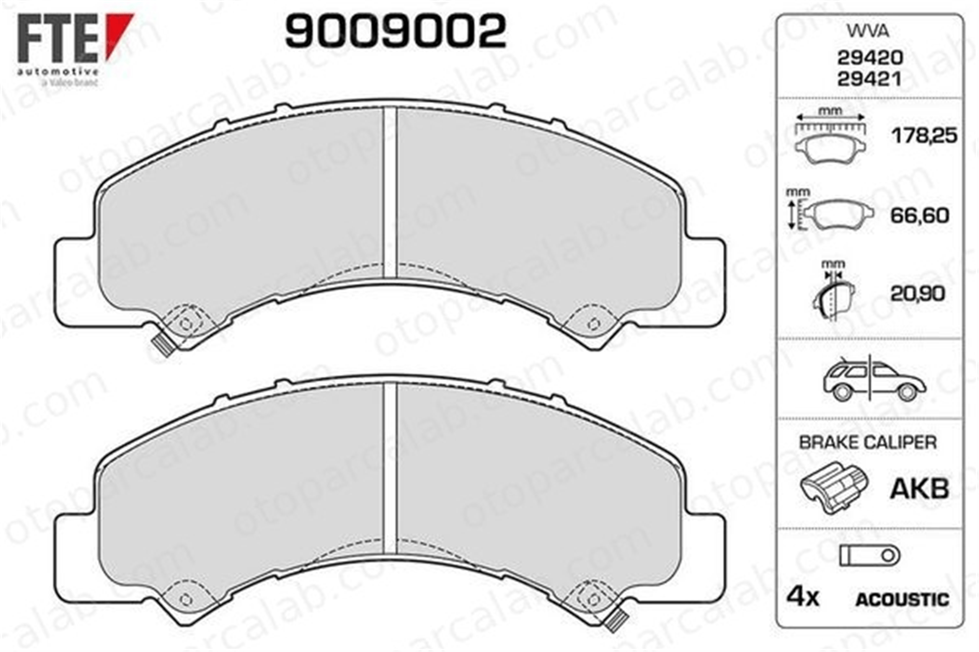 FTE 9009002 Fren Disk Balata Arka ISUZU N MD 8980912710 8982169210