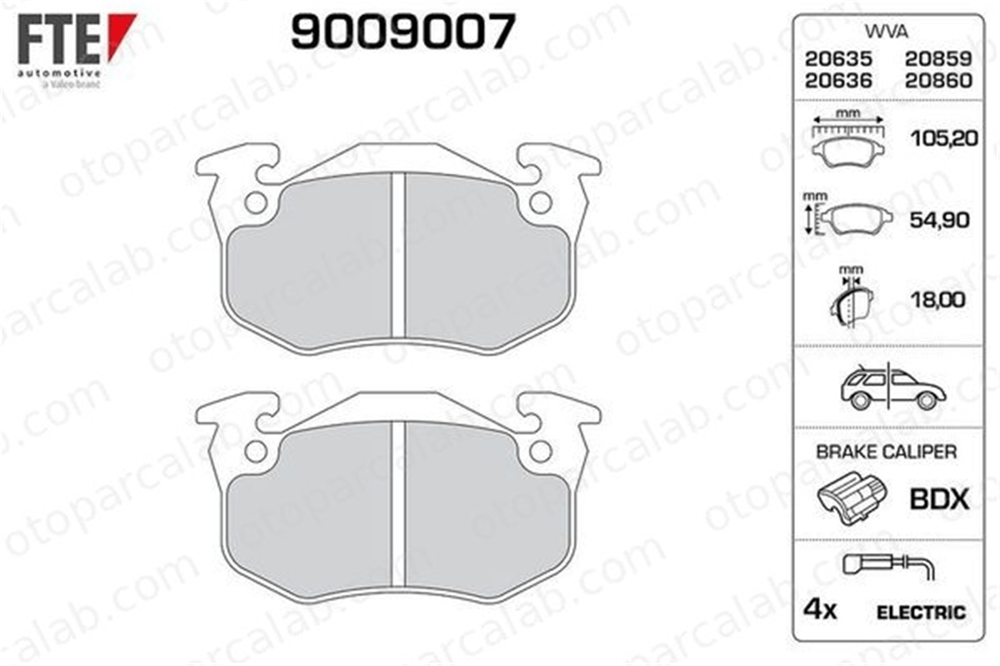 FTE 9009007 Fren Disk Balata Arka CITROËN BX BX Break 6000008125 1617247480