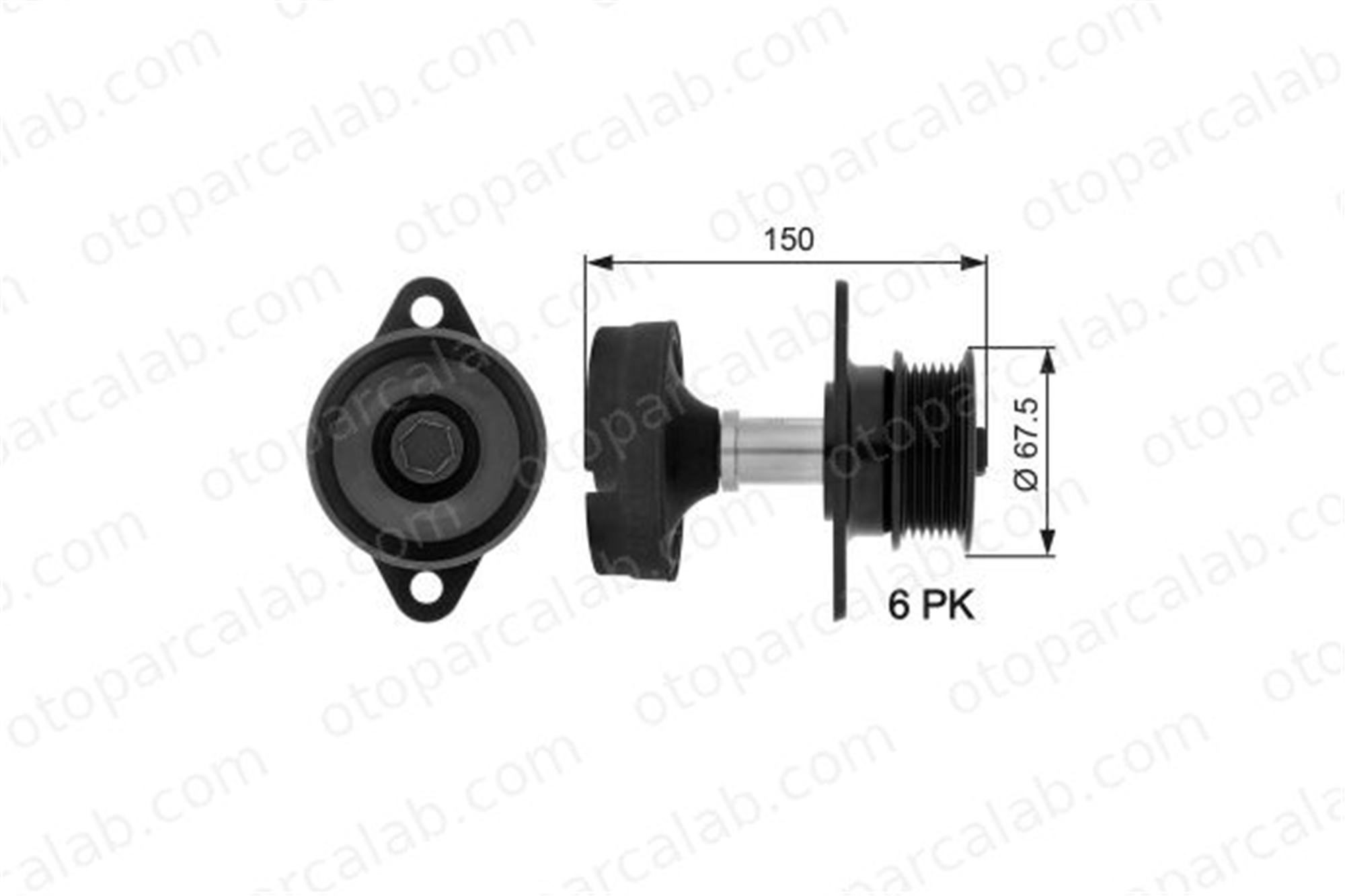 GATES OAP7045 Alternatör Kasnağı FORD FOCUS I FOCUS I Kombi van 98FF10C382BC 1079392