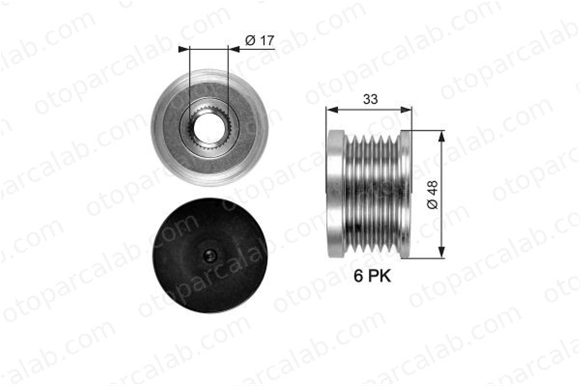 GATES OAP7054 Alternatör Kasnağı BMW 1 3 12317552352 12317516099
