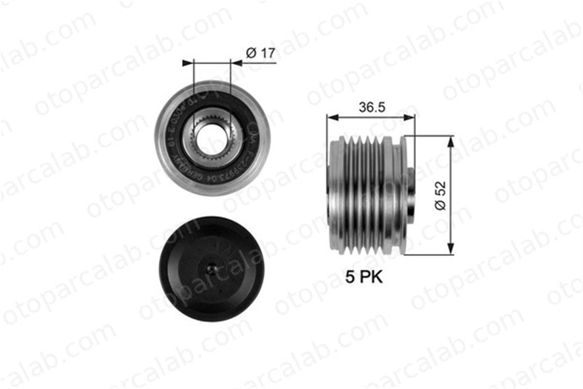 GATES OAP7064 Alternatör Kasnağı MERCEDES-BENZ B-SERISI Sports Tourer A-SERISI A2661550115 2661550115