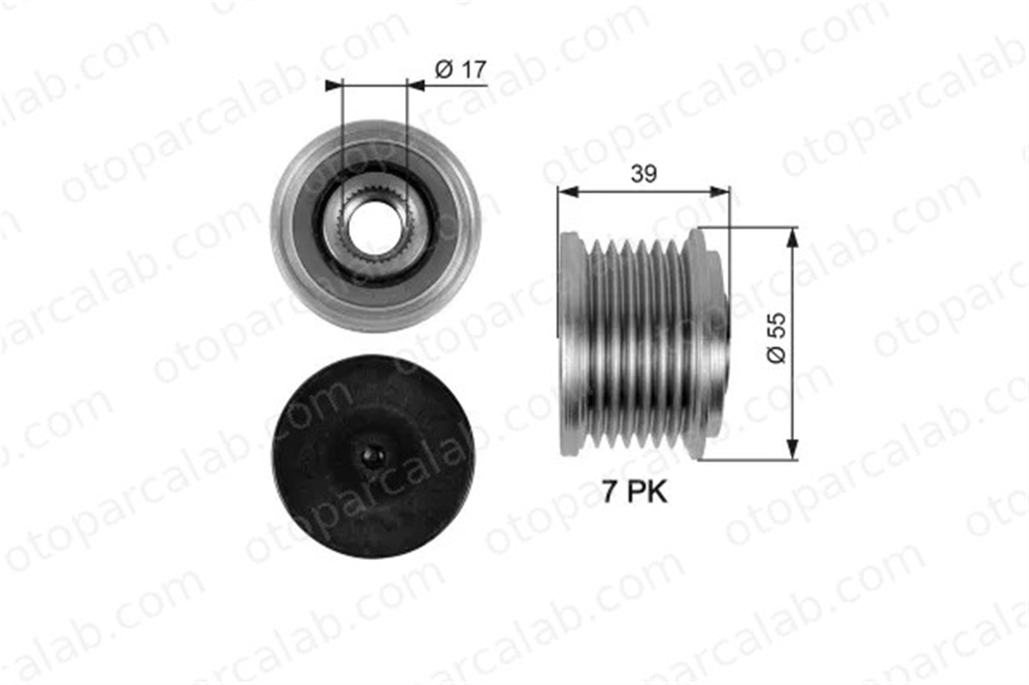 GATES OAP7065 Alternatör Kasnağı MERCEDES-BENZ E-SERISI E-SERISI T-Model 6281500060 6421500860