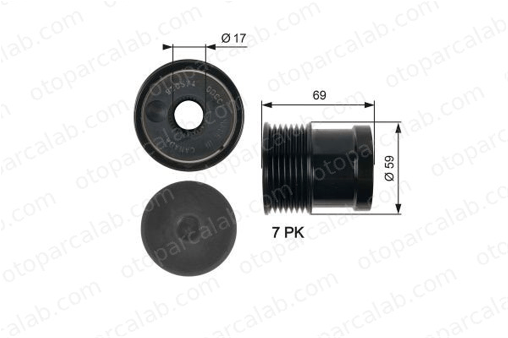 GATES OAP7069 Alternatör Kasnağı FORD TRANSIT Platform şasi TRANSIT Panelvan/Van OAP7069 2C1T10300BA