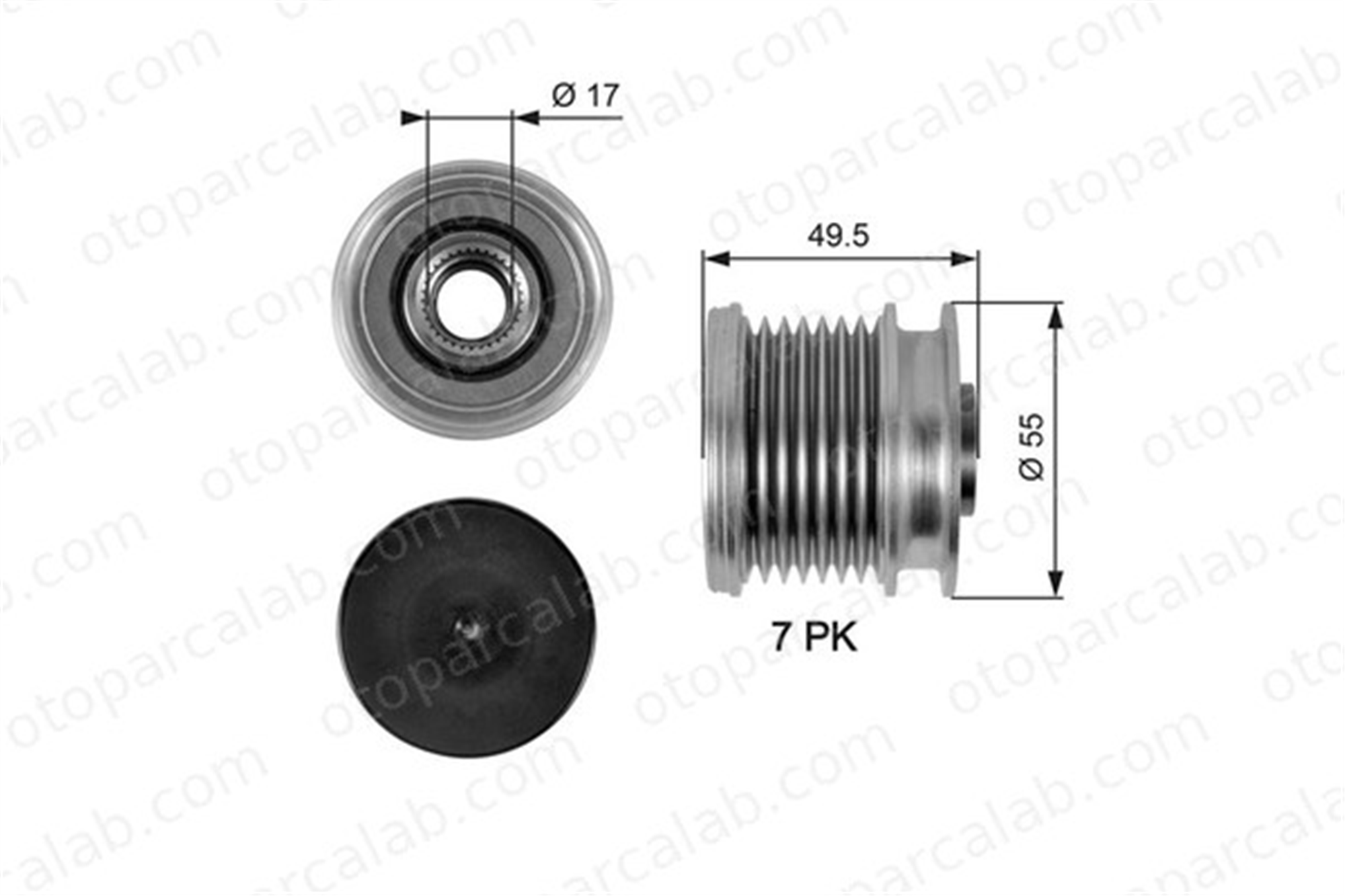GATES OAP7086 Alternatör Kasnağı MERCEDES-BENZ C-SERISI E-SERISI A6421500660 5175811AA