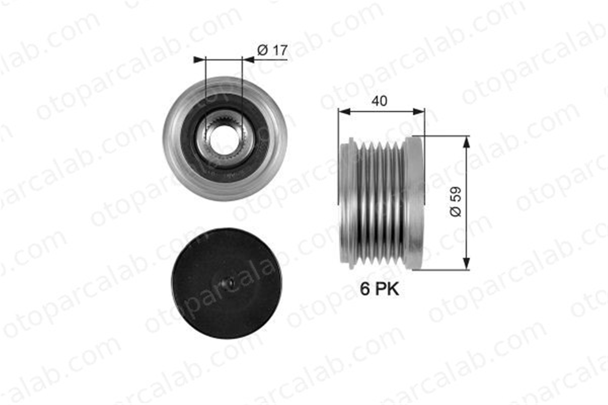 GATES OAP7097 Alternatör Kasnağı IVECO DAILY IV Platform şasi DAILY IV Panelvan/Van 504088796 574087