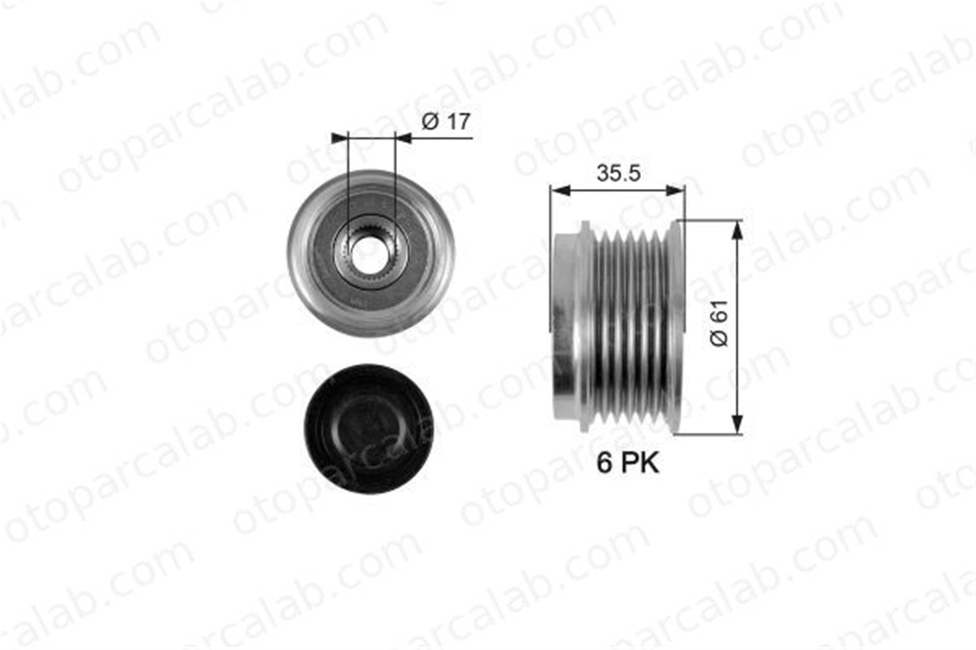 GATES OAP7100 Alternatör Kasnağı OPEL ANTARA A CHEVROLET CAPTIVA 93743440 6041500160