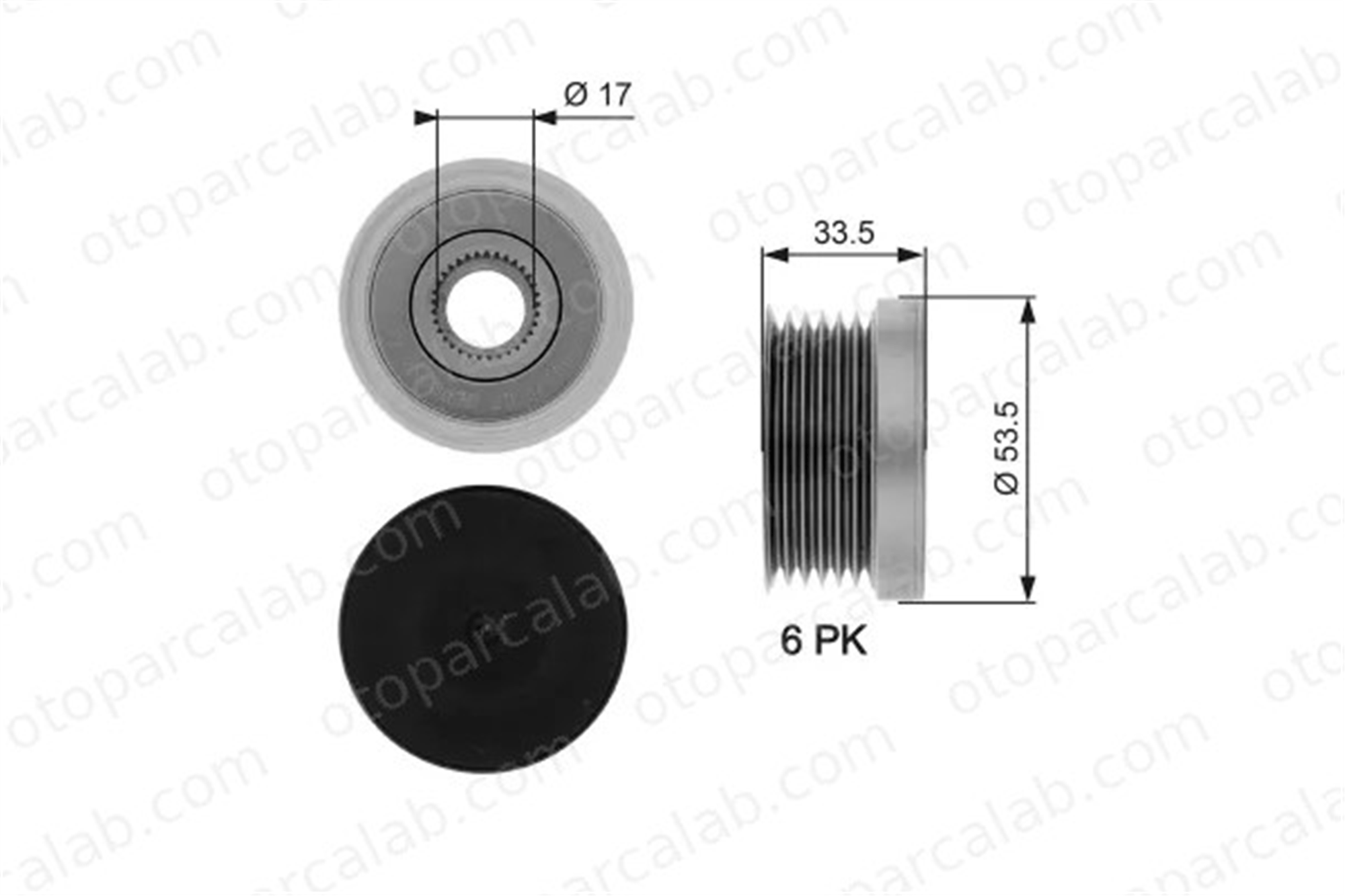 GATES OAP7111 Alternatör Kasnağı BMW 3 Touring 3 12317552353 12317560483
