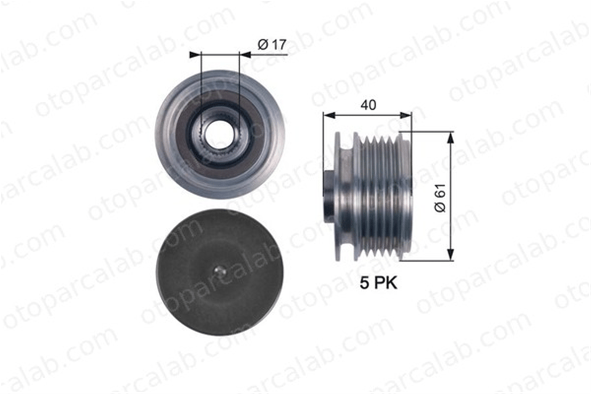 GATES OAP7117 Alternatör Kasnağı KIA PRO CEE'D HYUNDAI i20 I 373222A100 373222A000
