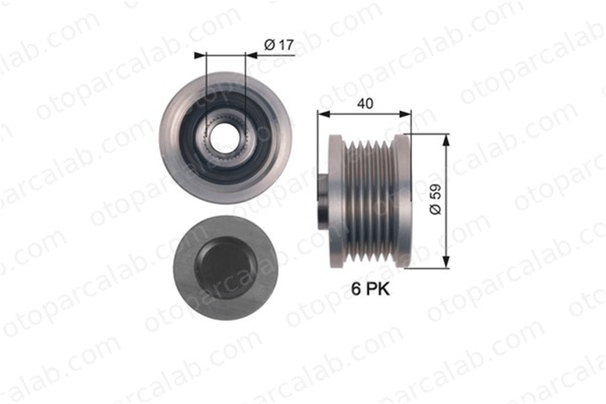 GATES OAP7144 Alternatör Kasnağı OPEL ASTRA J ASTRA J Sedan 1204178 55567951