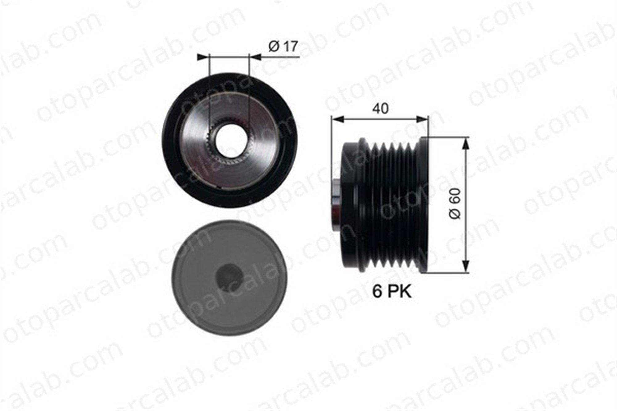 GATES OAP7153 Alternatör Kasnağı ALFA ROMEO GIULIETTA LANCIA DELTA III 51860757 0051860757