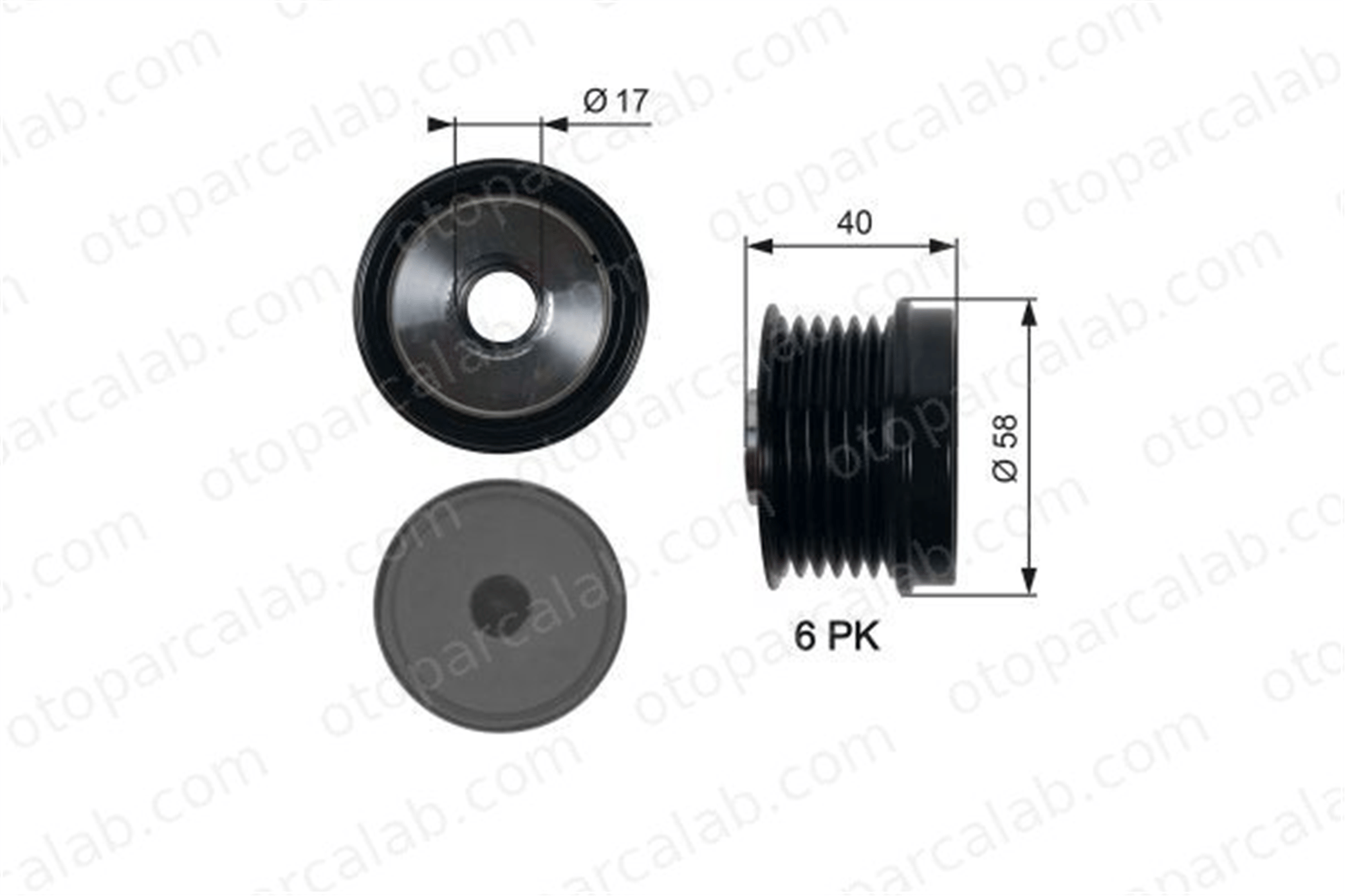 GATES OAP7158 Alternatör Kasnağı FORD FIESTA VI VOLVO V40 Hatchback AM5Q10A352AA 31288893