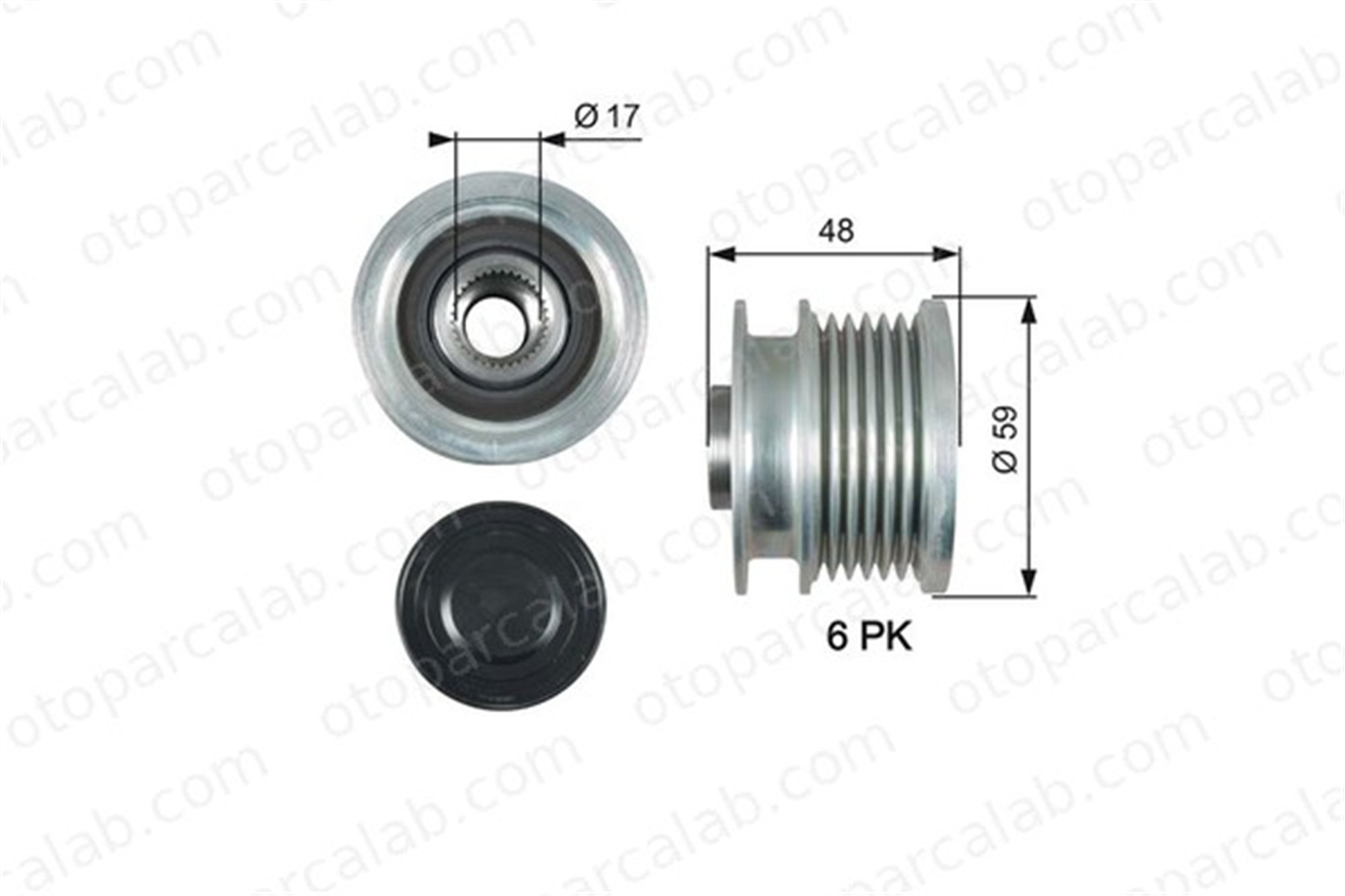 GATES OAP7178 Alternatör Kasnağı OPEL INSIGNIA A INSIGNIA A Sports Tourer 1204291 55565443