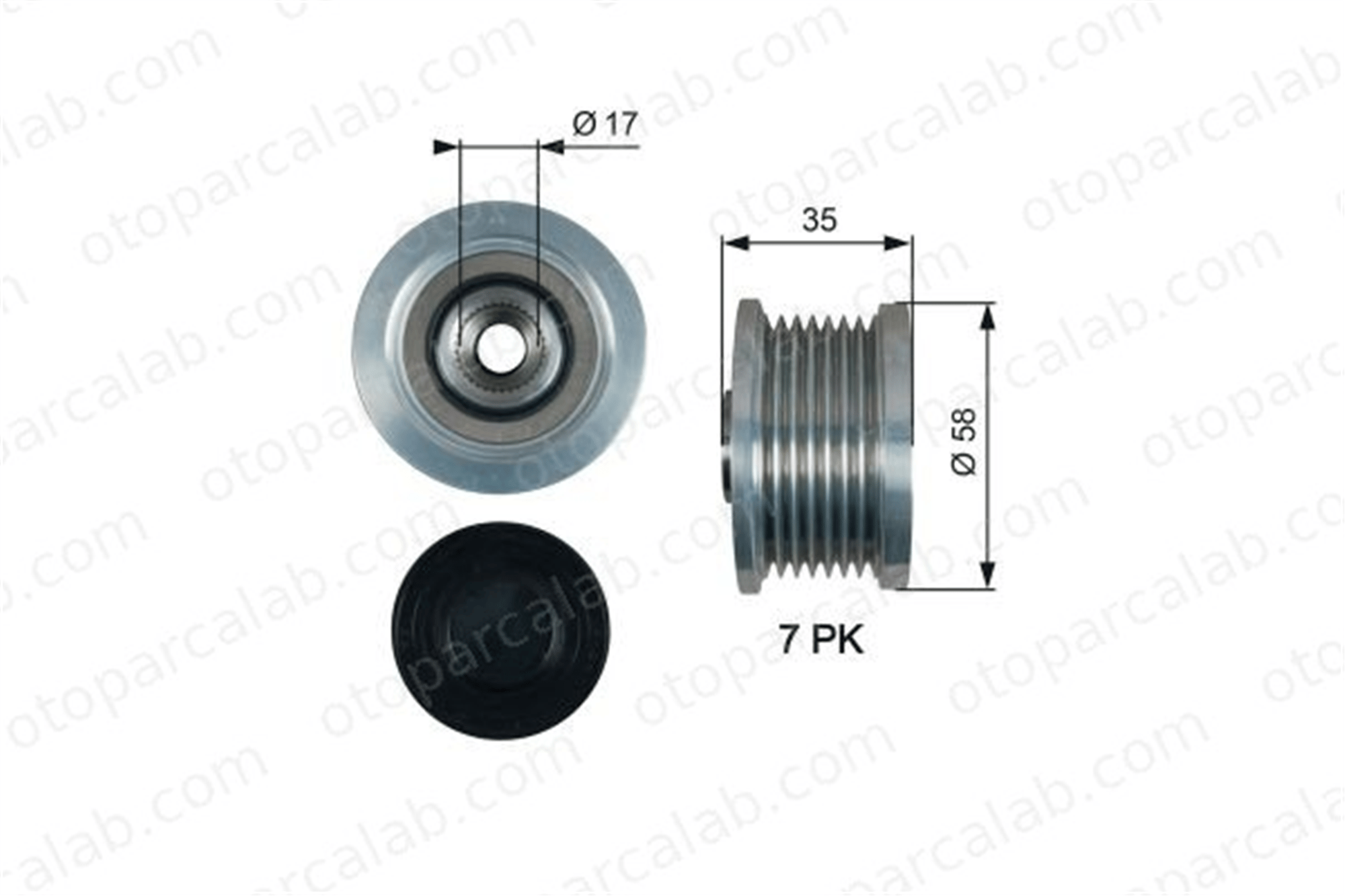 GATES OAP7183 Alternatör Kasnağı TOYOTA AVENSIS Sedan AVENSIS Station wagon 274152601 2741526010