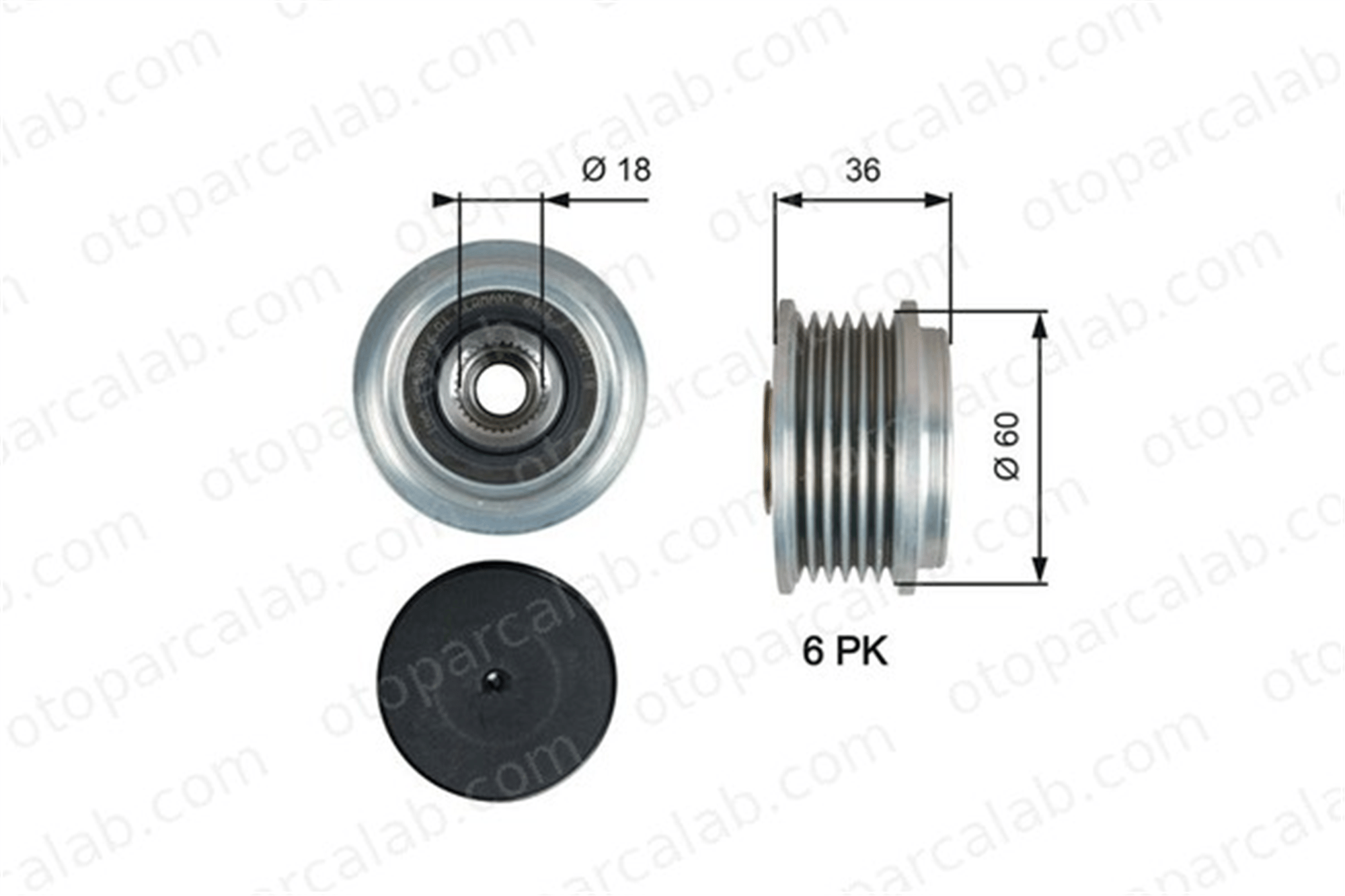 GATES OAP7215 Alternatör Kasnağı CITROËN C1 II PEUGEOT 108 274150Q010