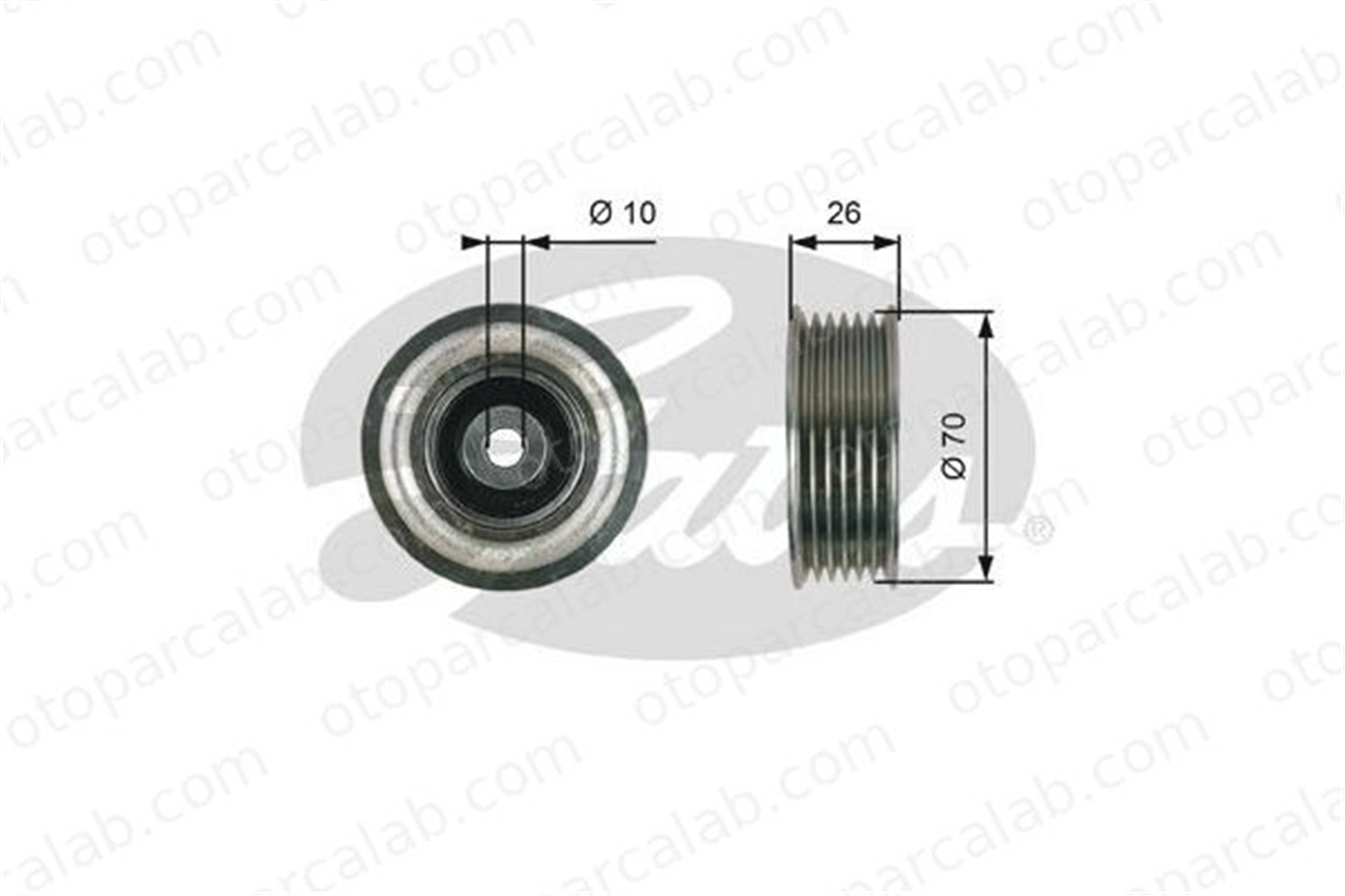 GATES T36750 Vantilatör Kayış Gergi Rulmanı DAIHATSU TERIOS MATERIA 1660423011 1660423010