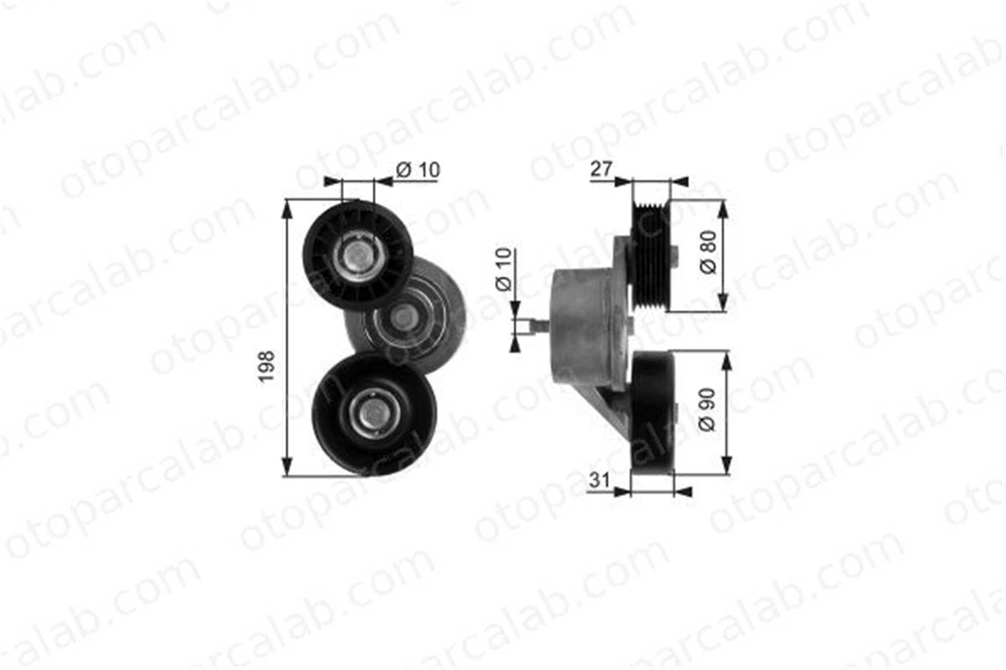 GATES T38167 Vantilatör Kayış Gergi Rulmanı JEEP CHEROKEE GRAND CHEROKEE III 53030958 53030958AC