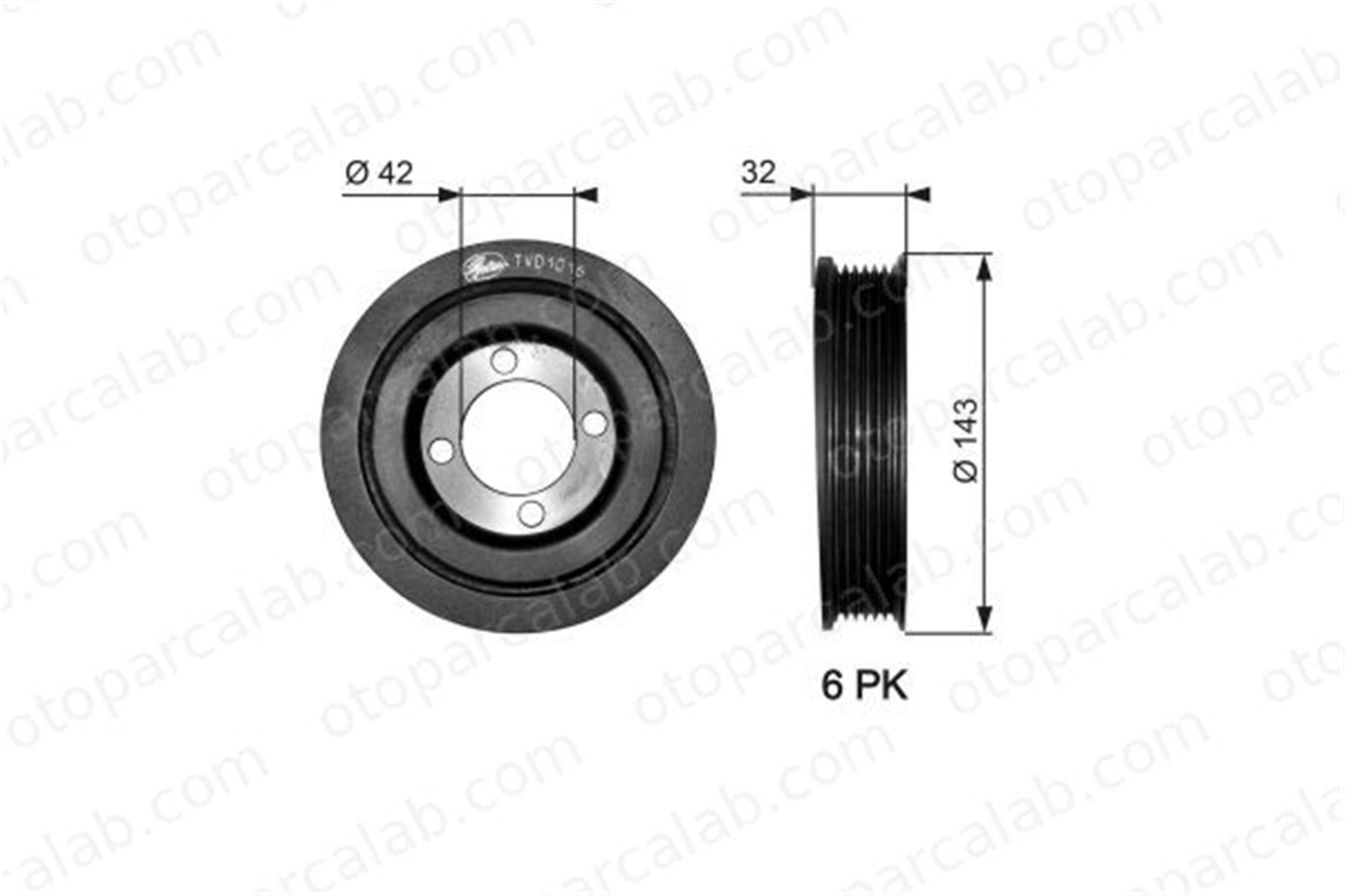 GATES TVD1016 Krank Kasnak OPEL ASTRA F VECTRA B Station wagon 5614413 614654