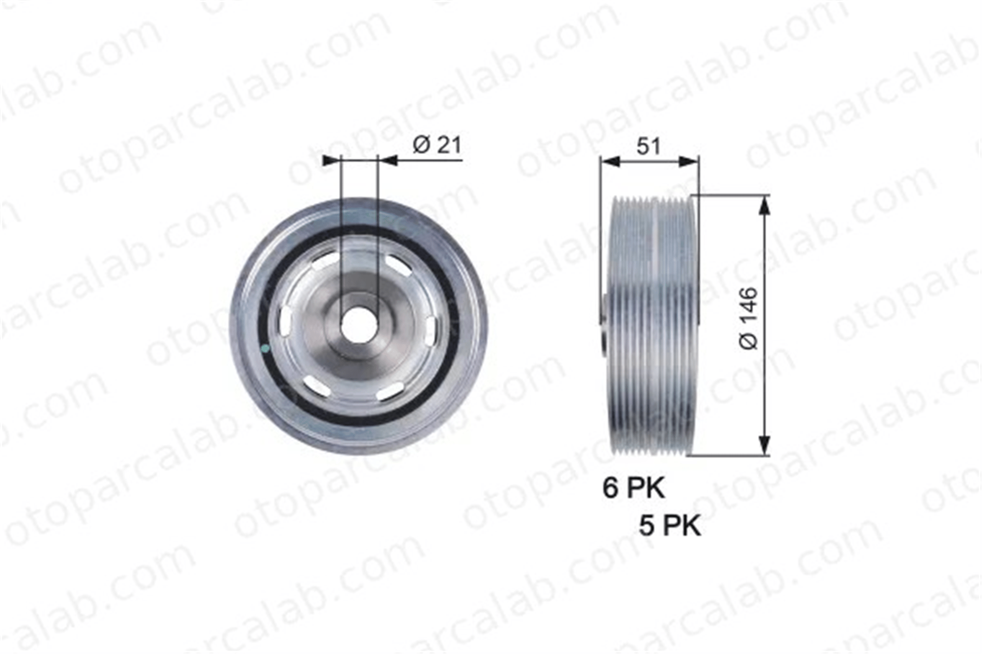 GATES TVD1083 Krank Kasnağı FIAT DUCATO Minibüs/Otobüs DUCATO Panelvan/Van 515T4 0515.T4