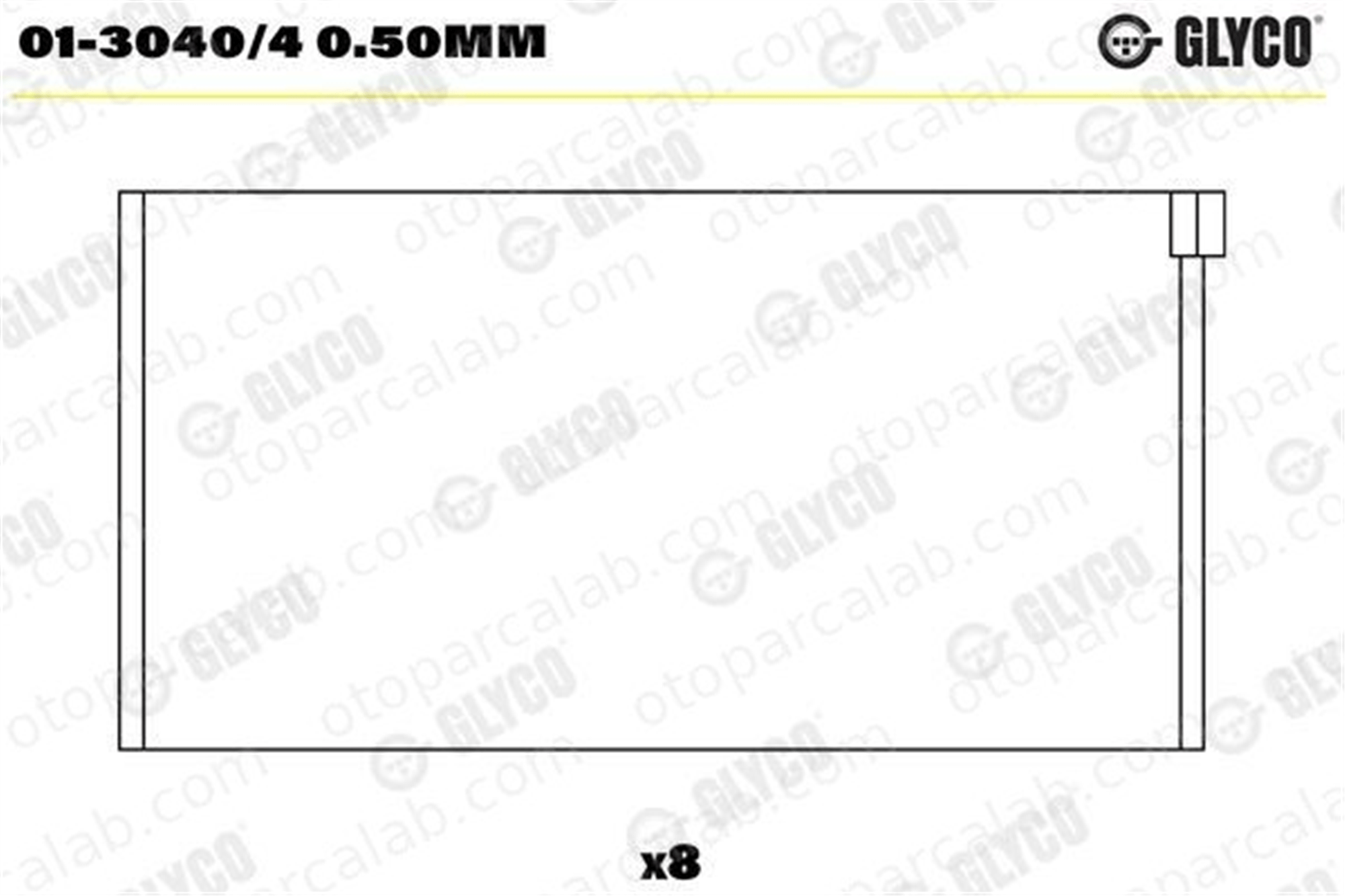 GLYCO 01-3040/4 0.50mm Kol Yatak (0.50) MERCEDES-BENZ 123 Sedan T1 Platform şasi 130404050mm 6150300260
