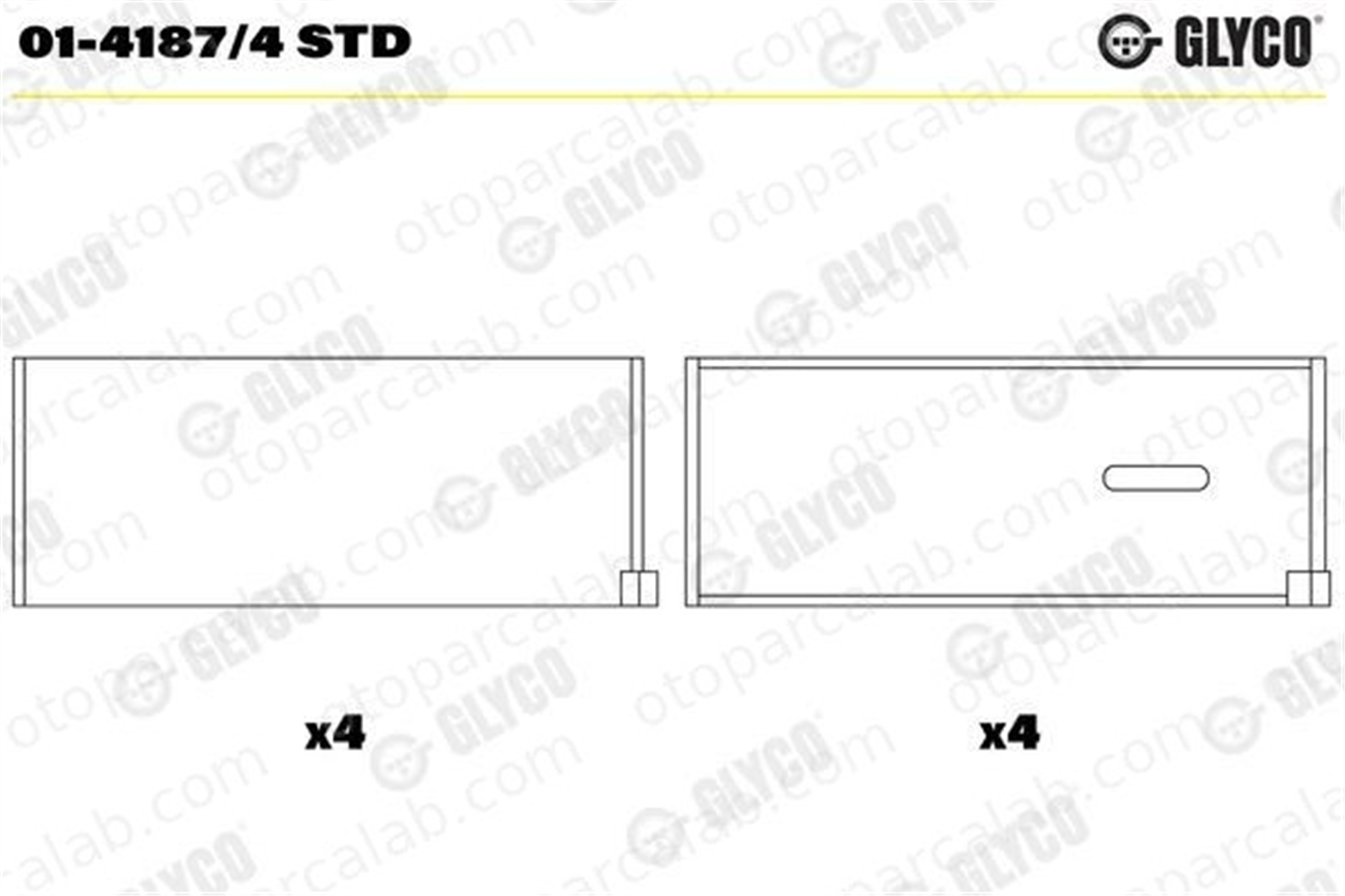 GLYCO 01-4187/4 STD Kol Yatak (STD) RENAULT 21 Sedan ESPACE I 141874STD 60649
