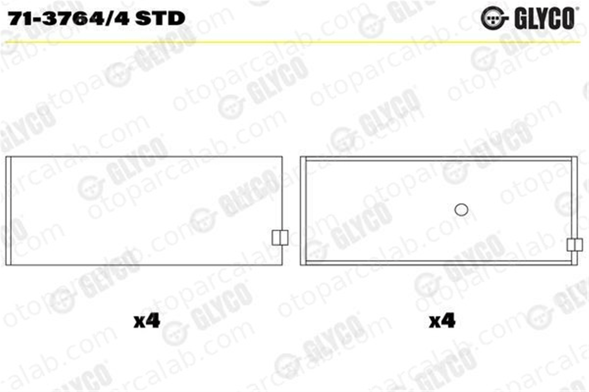GLYCO 71-3764/4 STD Kol Yatak (STD) OPEL VECTRA A Hatchback VECTRA A 7137644STD 90233183