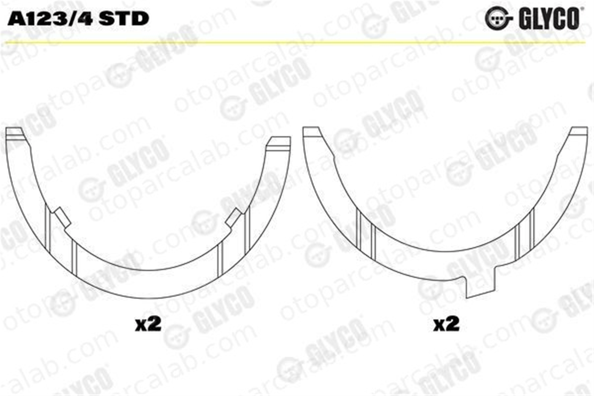 GLYCO FA1234STD Ana Yatak (Ay Yatak - Std) AUDI A3 SEAT LEON 26198421 21198421