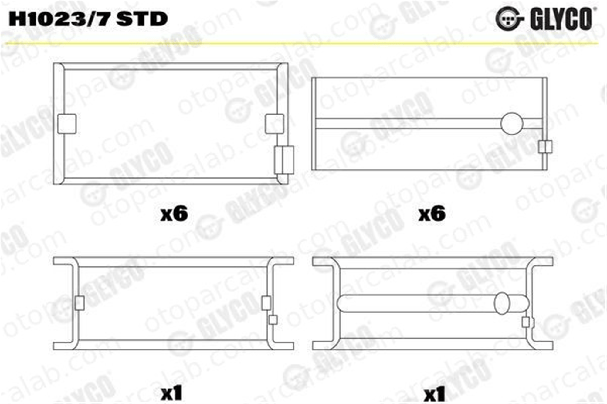 GLYCO H1023/7 STD Ana Yatak (STD) IVECO TRAKKER I TRAKKER II 550360439 500360421