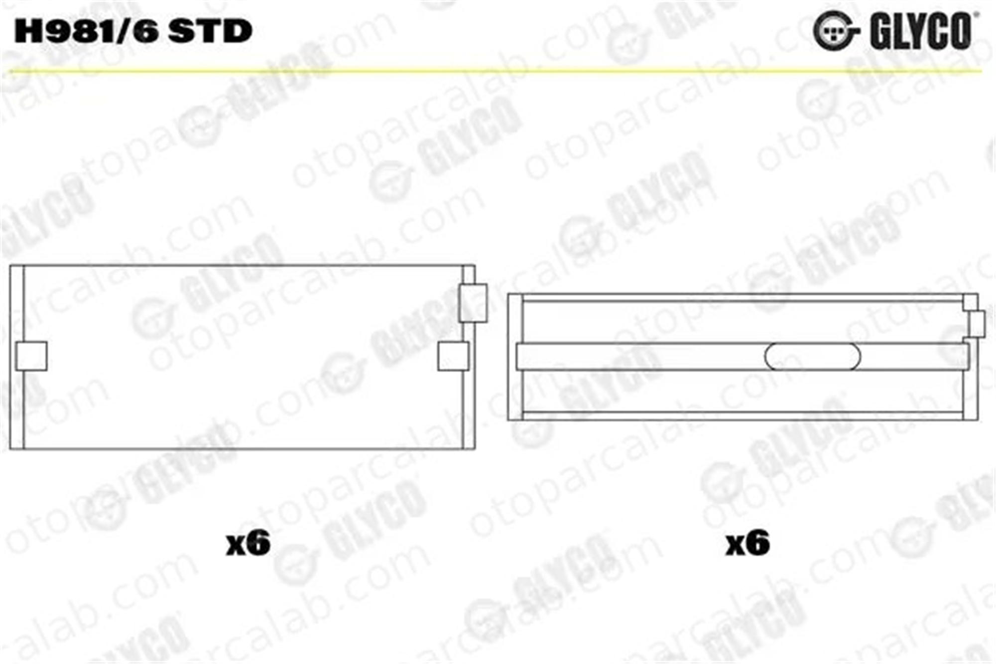 GLYCO H981/6 STD Ana Yatak (STD) AUDI 100 C3 Sedan 100 C3 Avant 34198491D 34105561A