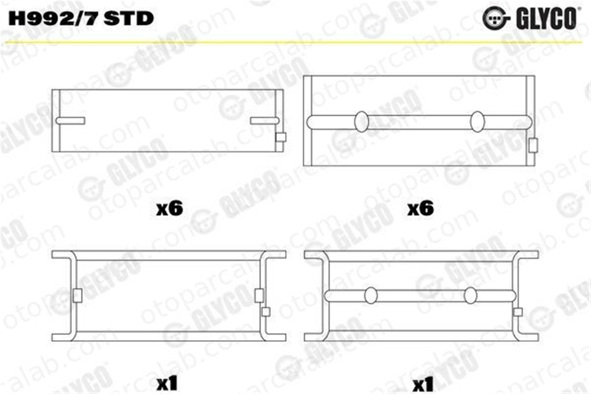 GLYCO H992/7 STD Ana Yatak (STD) MAN F90 F8 51011136073 51011146010