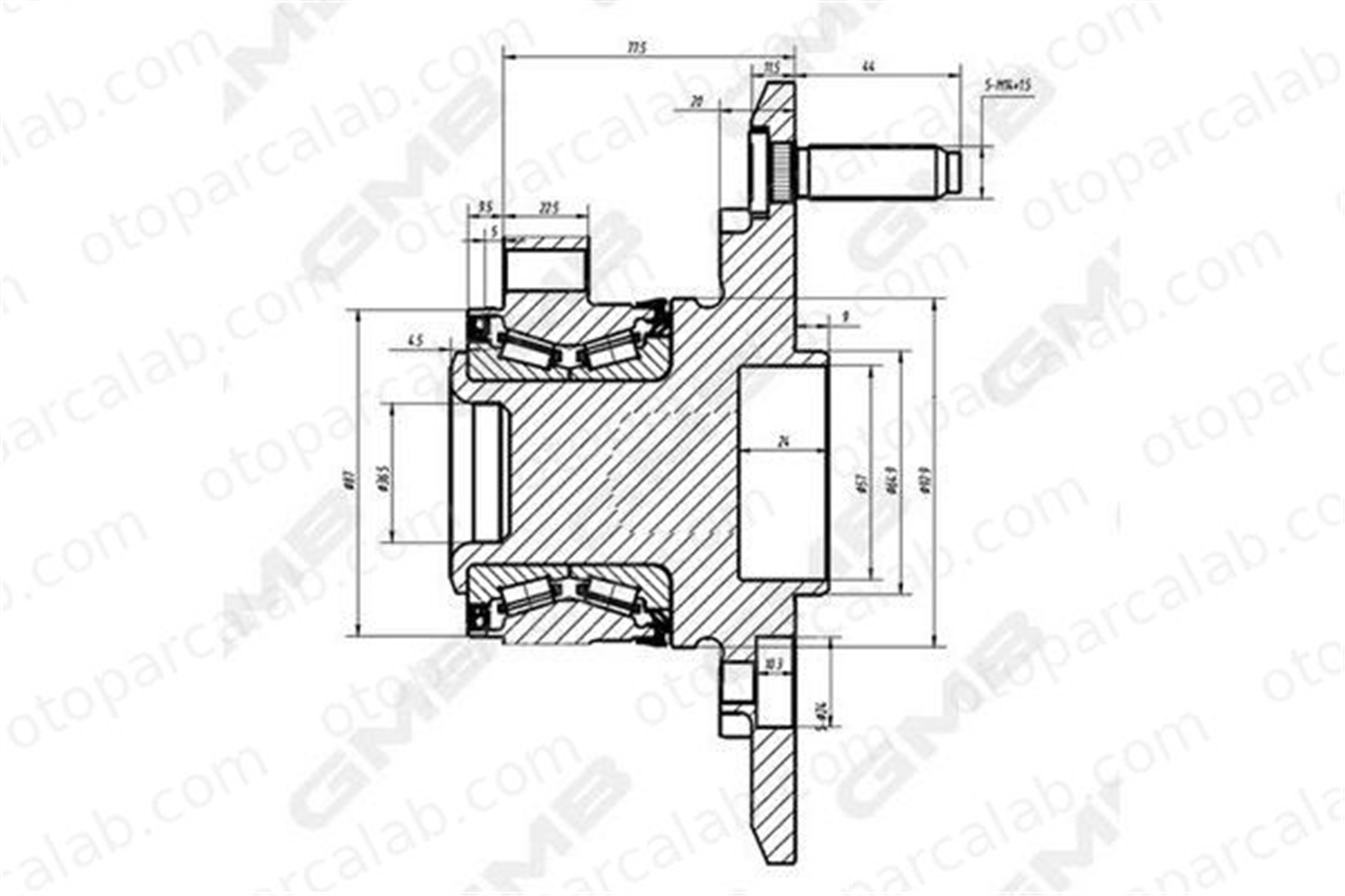 GMB GH35050M Porya Ön Sağ veya Sol FORD TRANSIT V363 Platform şasi TRANSIT V363 Panelvan/Van BK312C300BB