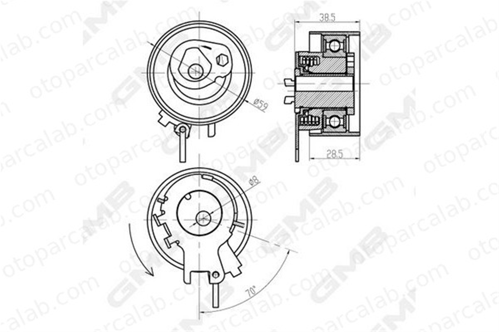 GMB GTB0320 Triger Gergi Rulmanı RENAULT CLIO III CLIO III Grandtour 130705295R 130701564R