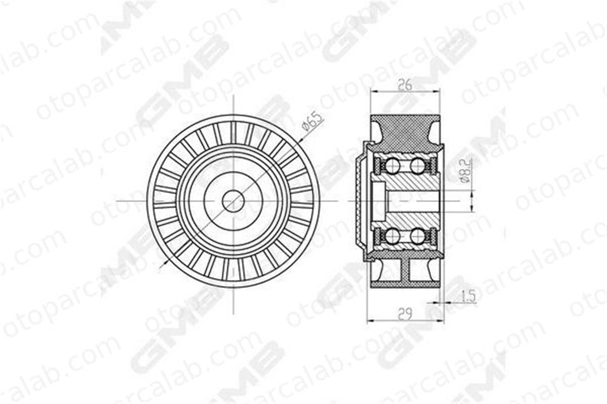 GMB GTC1410 Vantilatör Kayış Gergi Rulmanı AUDI A4 B8 A4 B8 Avant 59903341F 059903341F